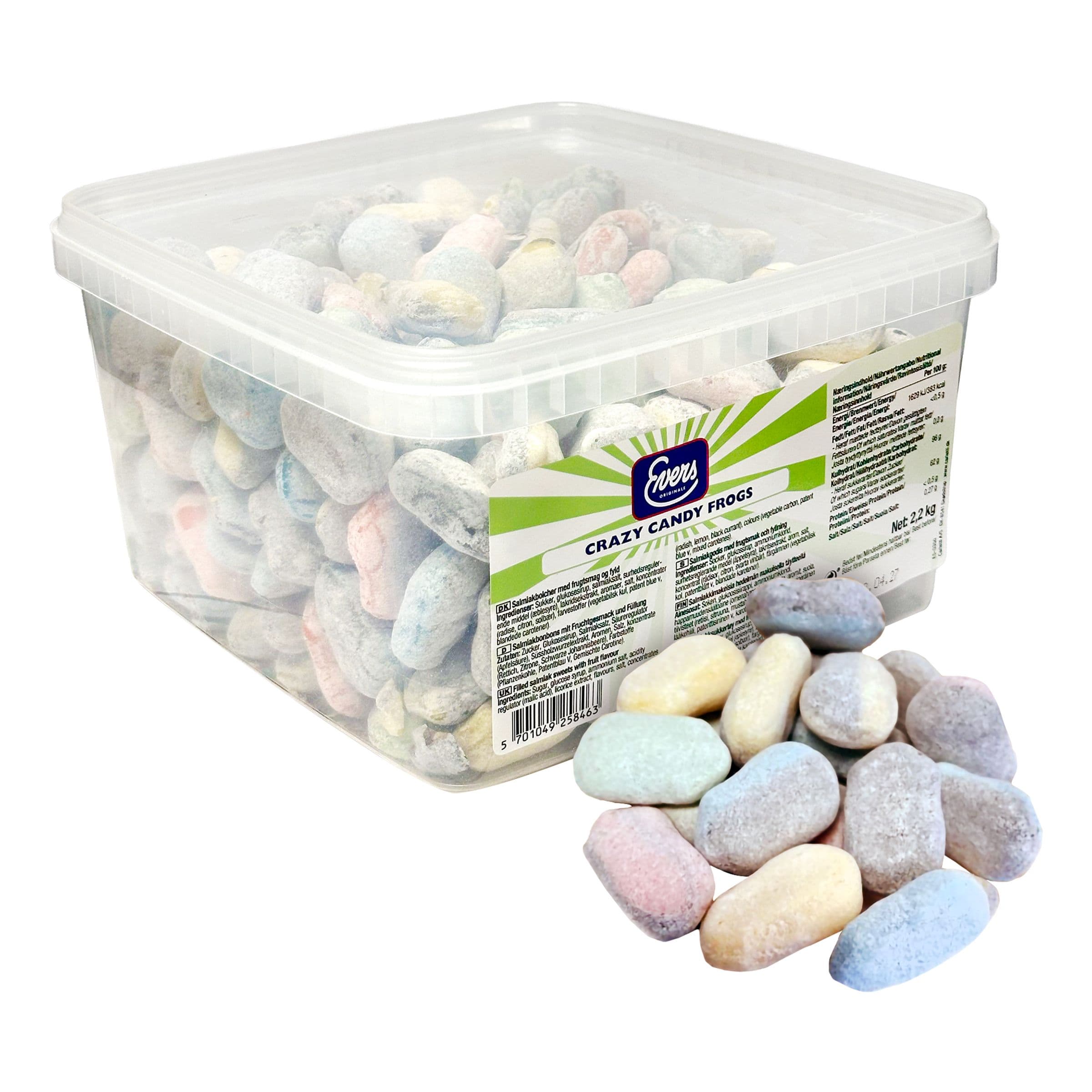 Evers Crazy Candy Frogs Dragé -suurpakkaus - 2,2 kg – ERT Godis Bulk