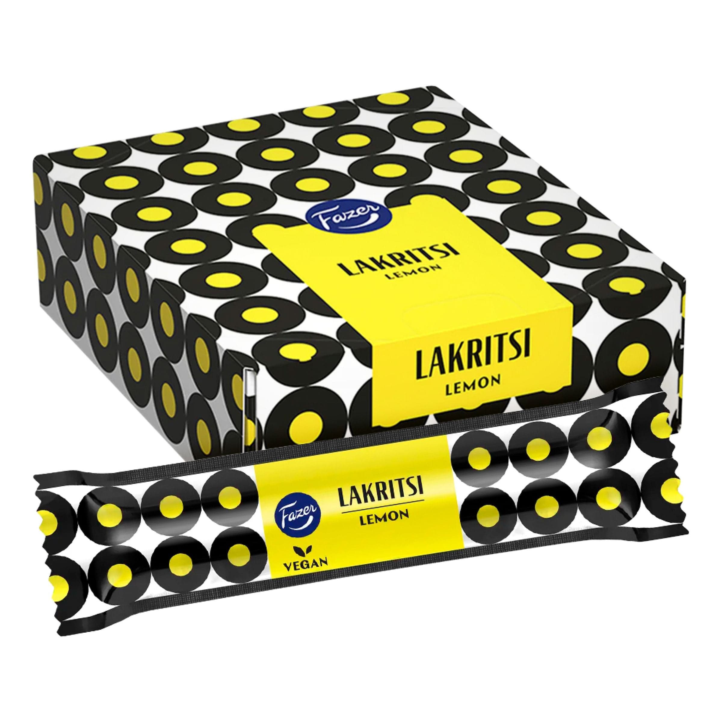 Fazer Lakritsi Lemon Tanko Suurpakkaus - 30 x 20 g – ERT Godis Bulk