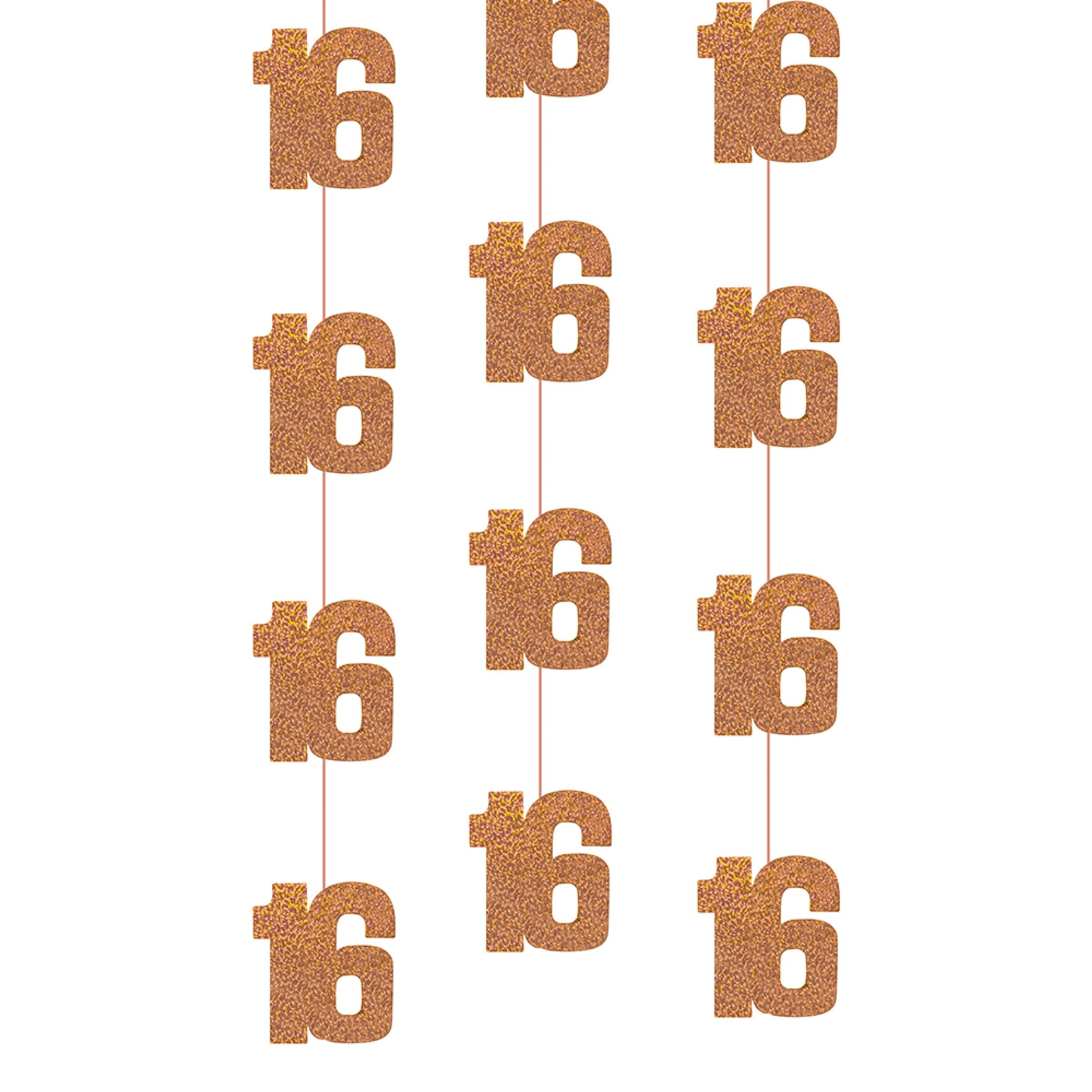 Ripustettavat Koristeet 16 Ruusukulta - 6-pakkaus – Unique Party