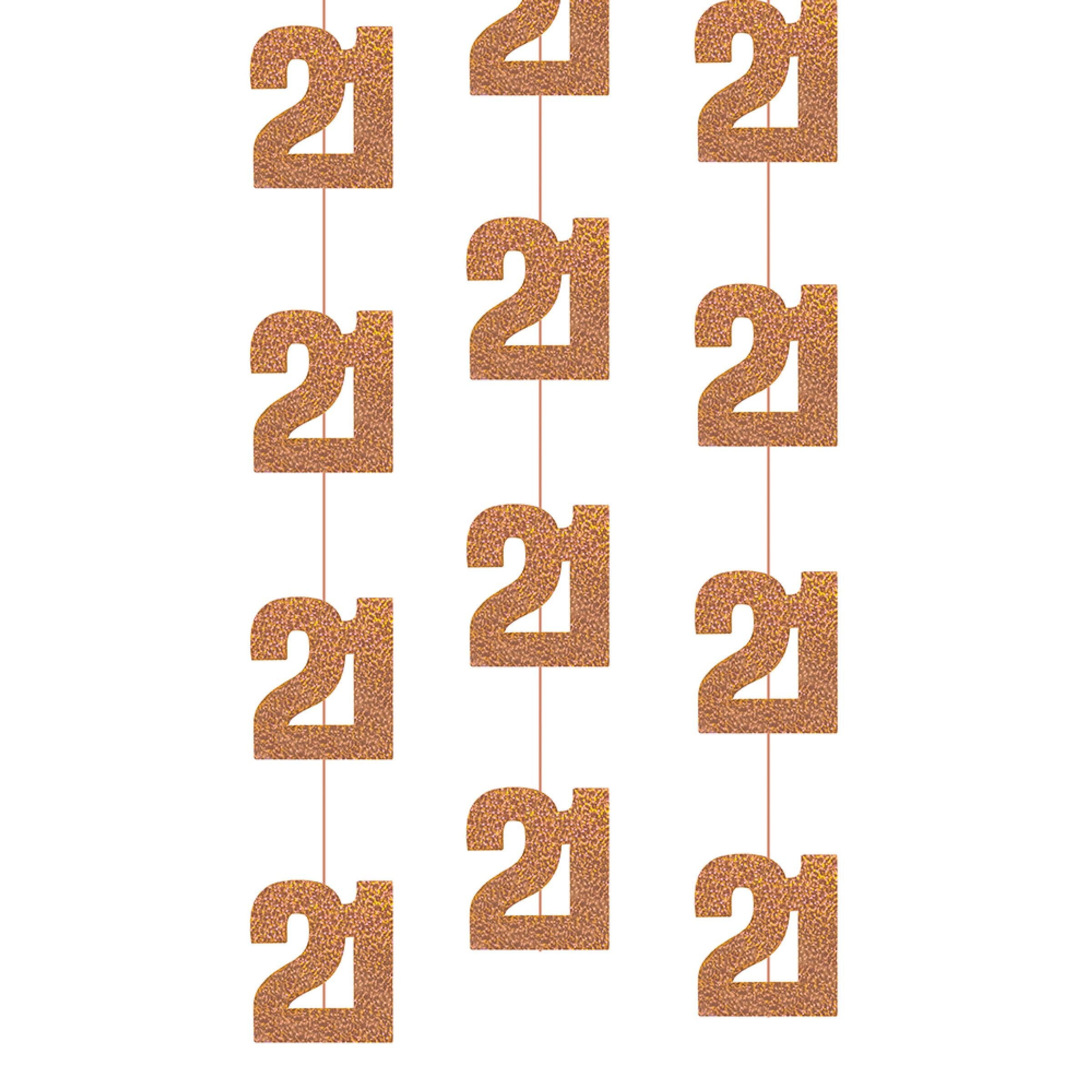 Ripustettavat Koristeet 21 Ruusukulta - 6-pakkaus – Unique Party