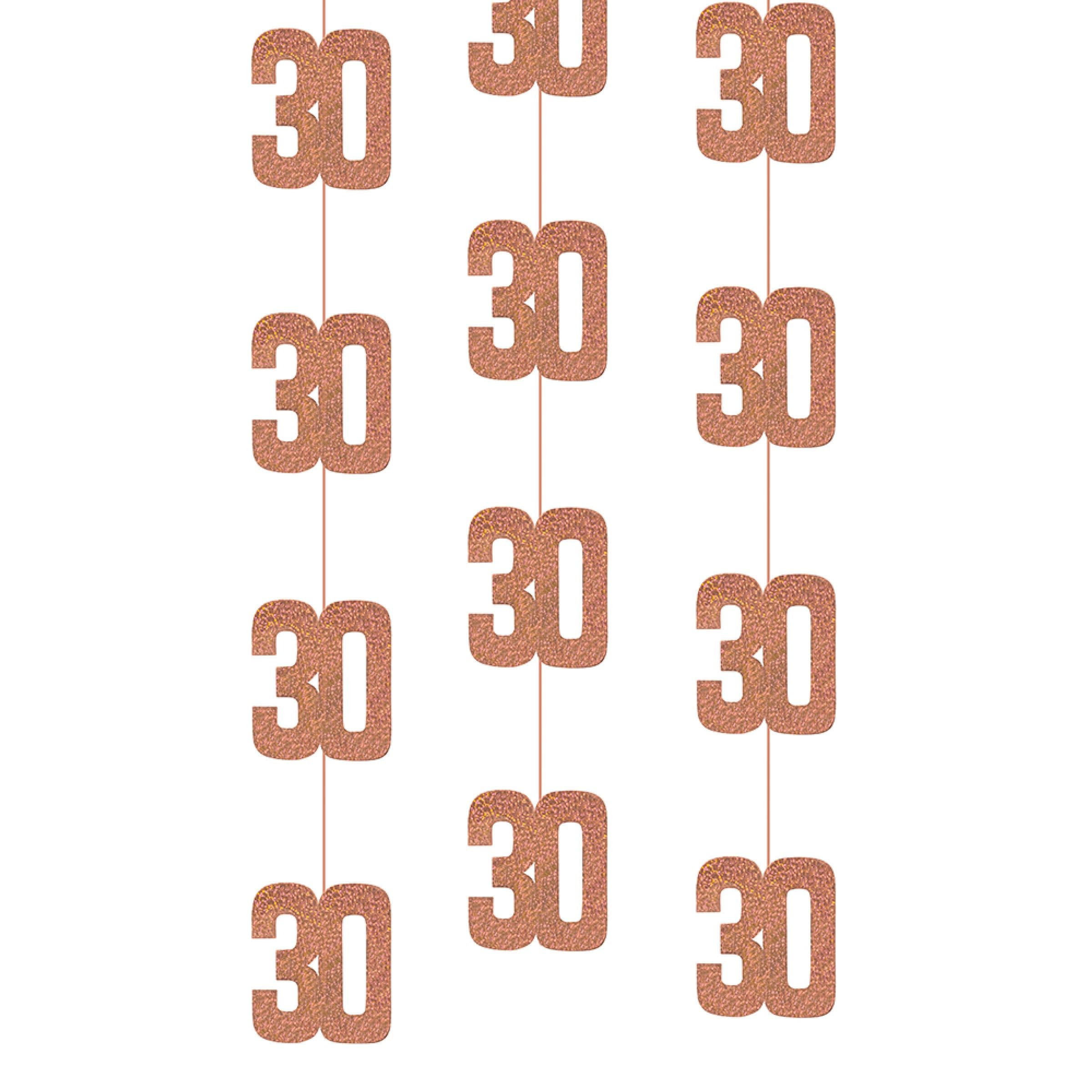 Ripustettavat Koristeet 30 Ruusukulta - 6-pakkaus – Unique Party