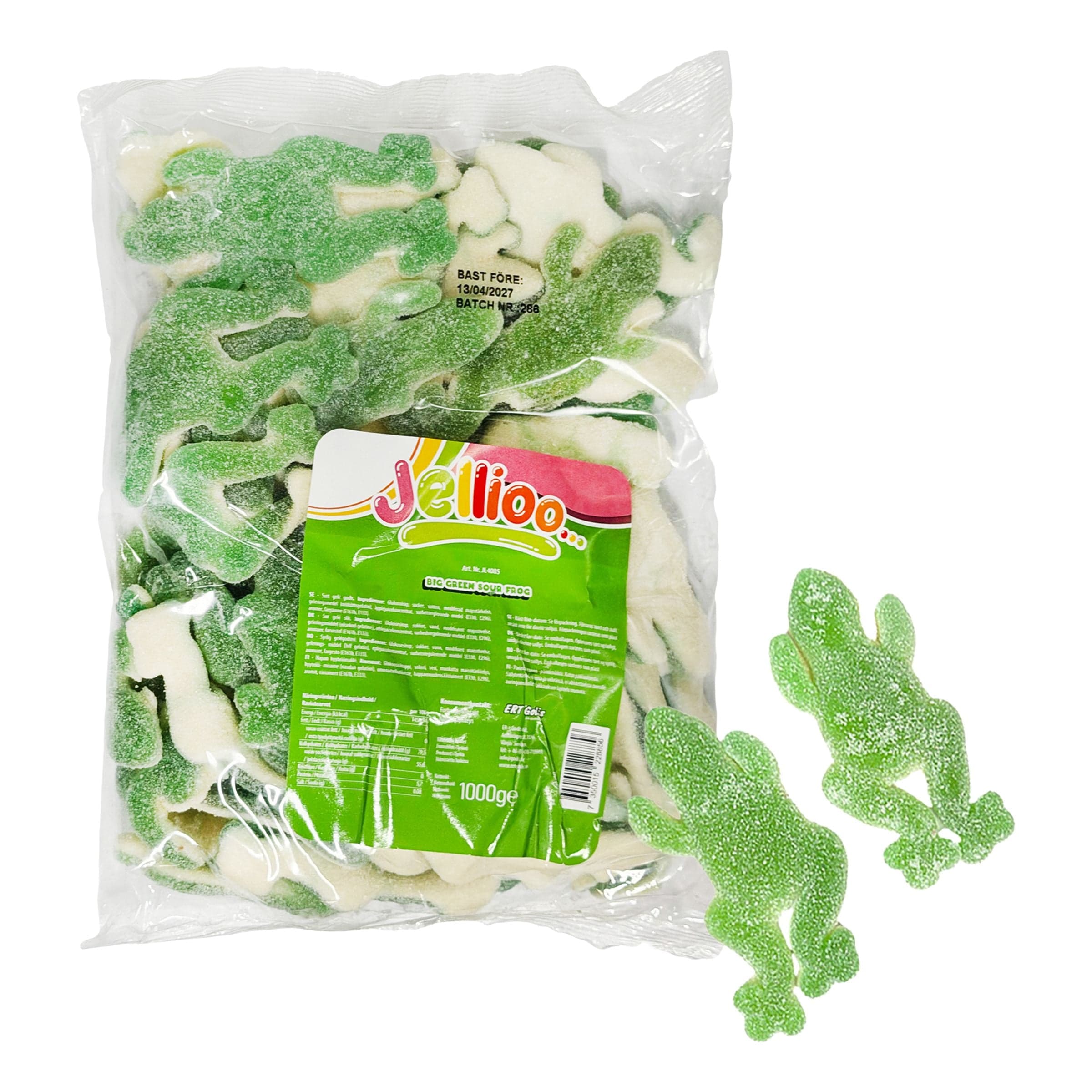 Jellioo Big Green Sour Frog Suurpakkaus - 1 kg – ERT Godis Bulk