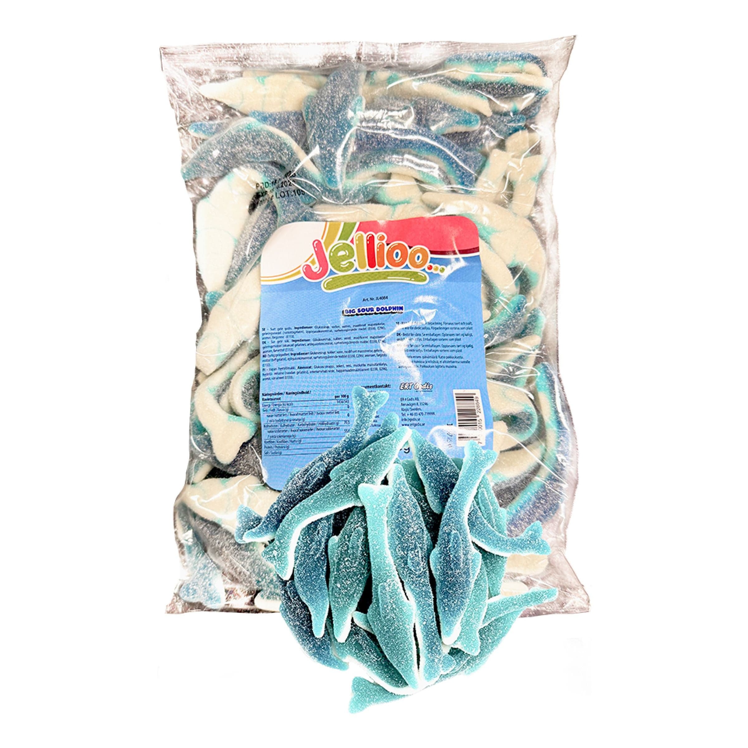 Jellioo Big Sour Dolphin suurpakkaus - 1 kg – ERT Godis Bulk
