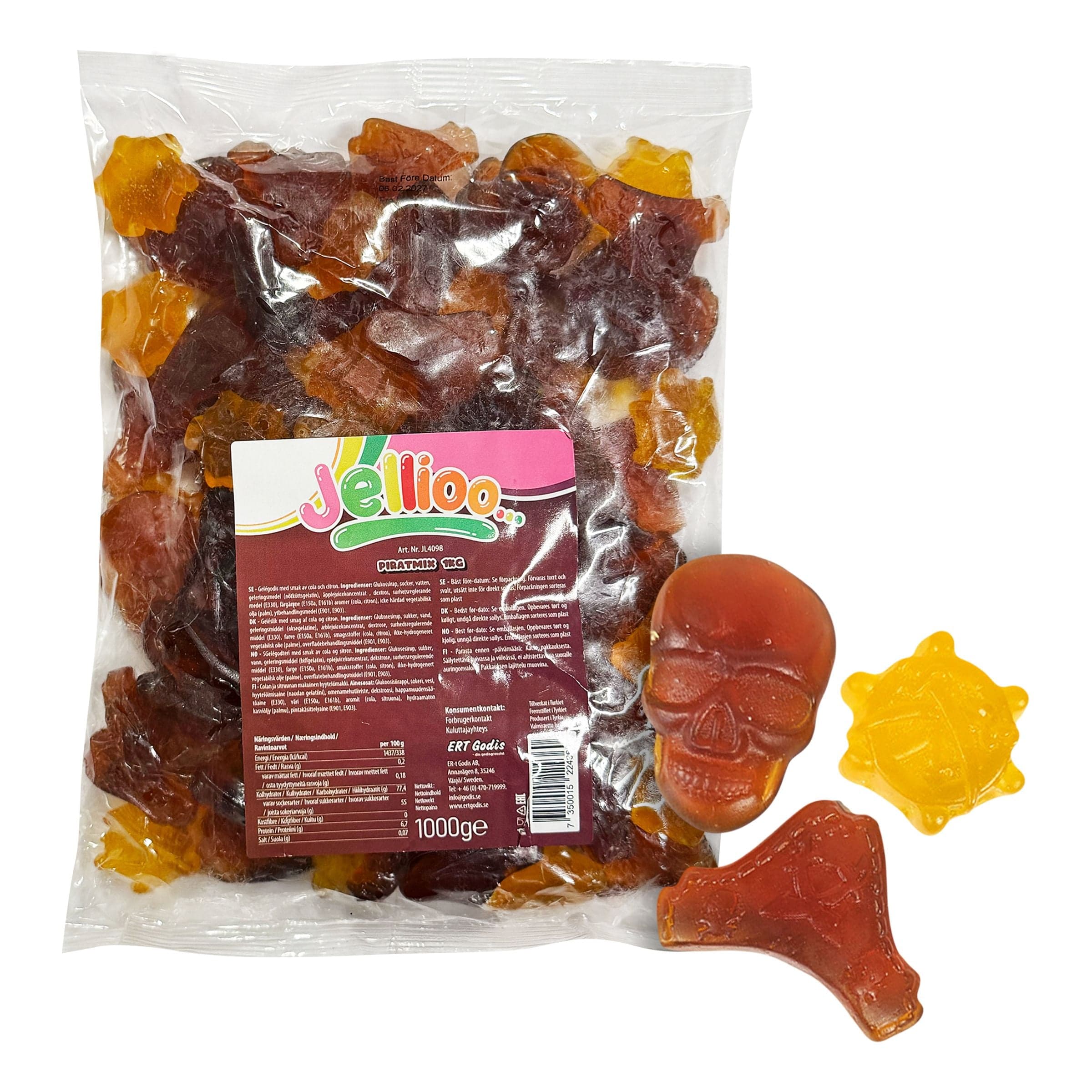 Jellioo Merirosvo Mix Suurpakkaus - 1 kg – ERT Godis Bulk