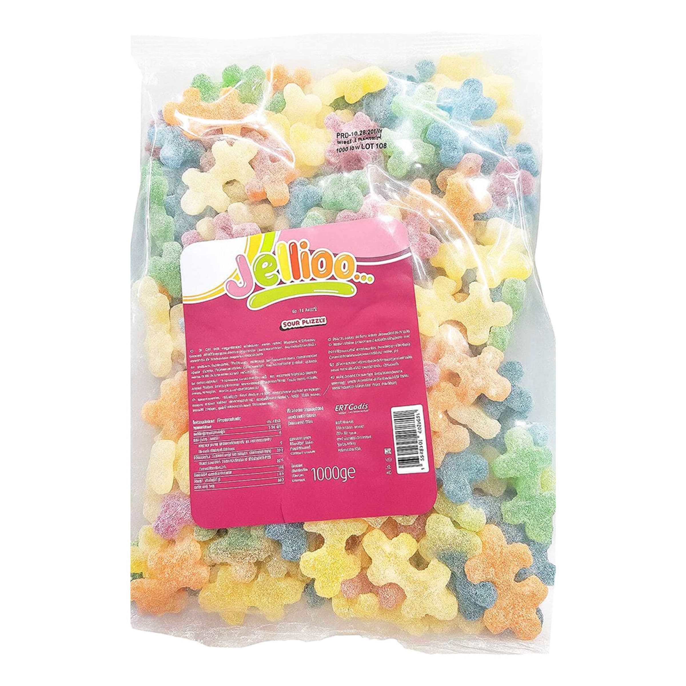 Jellioo Puzzle Sour Suurpakkaus - 1 kg – ERT Godis Bulk