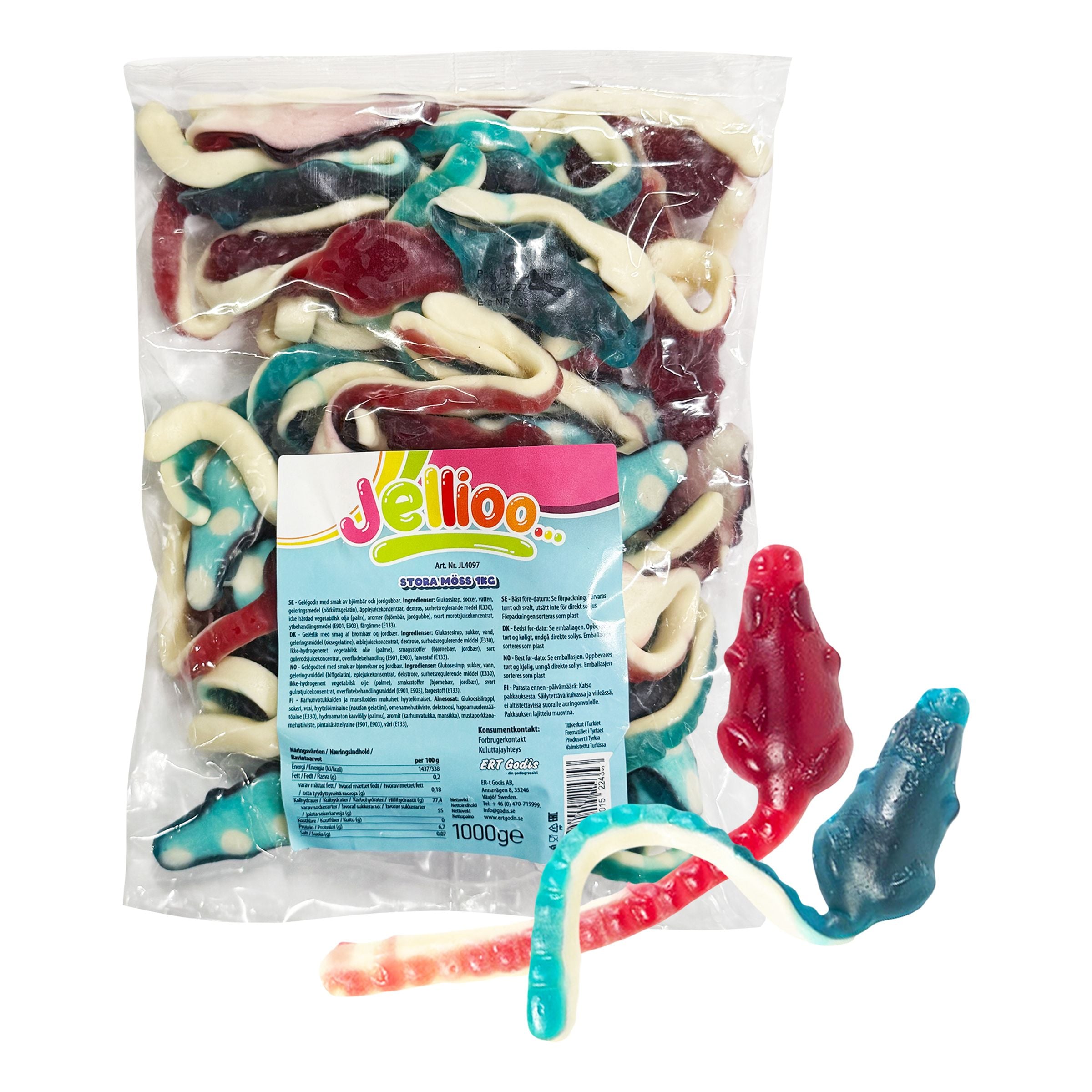 Jellioo Isot Hiiripipot Suurpakkaus - 1 kg – ERT Godis Bulk