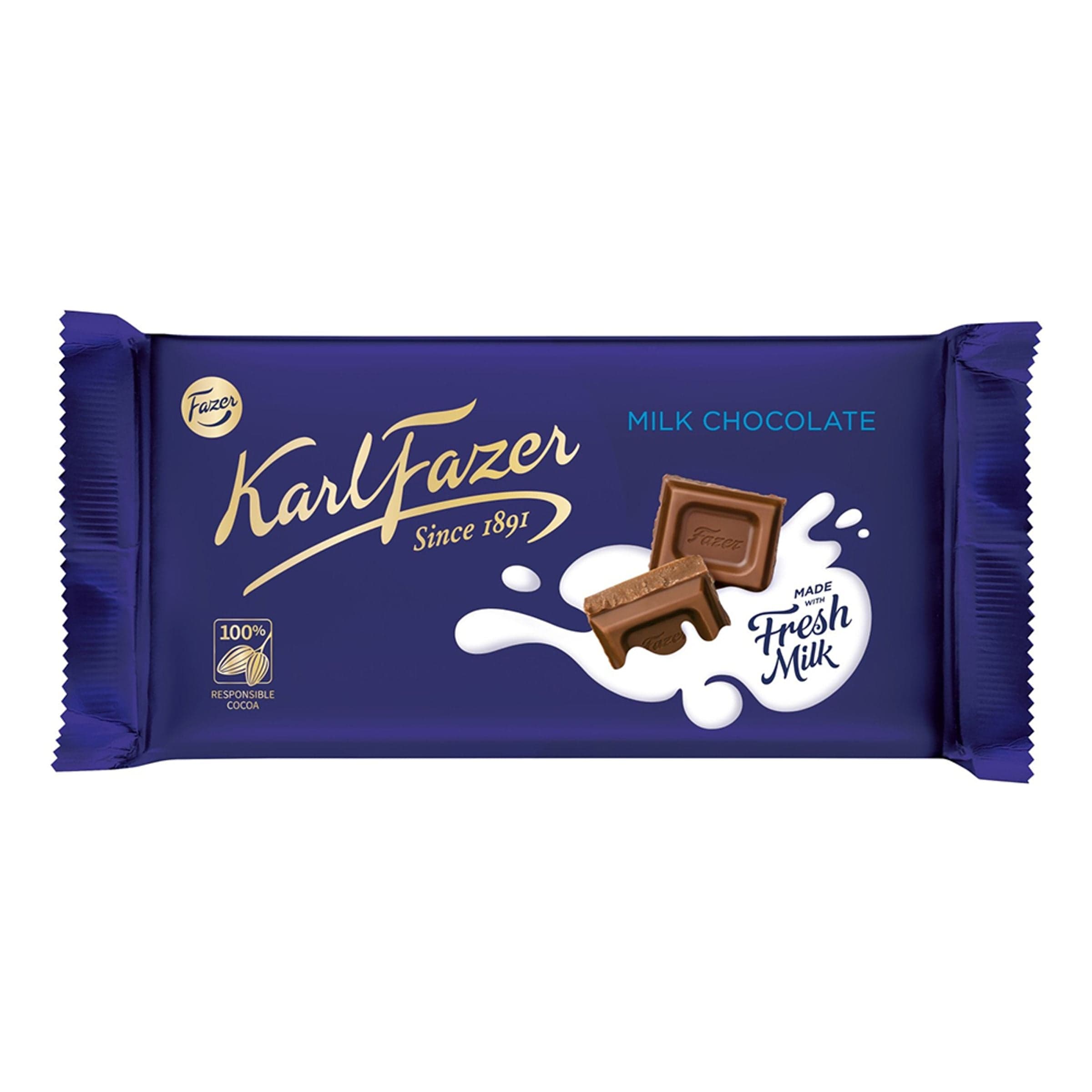 Karl Fazer Maitosuklaa Suklaalevy - 145 g – ERT Godis Singel