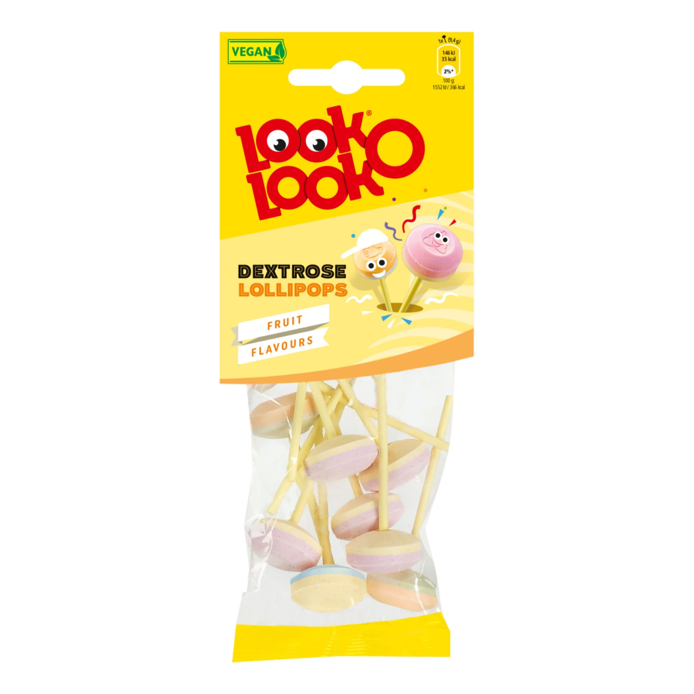 Look-O-Look Dextrose Lollipop -tikkarit - 70 g – Hultén Godis