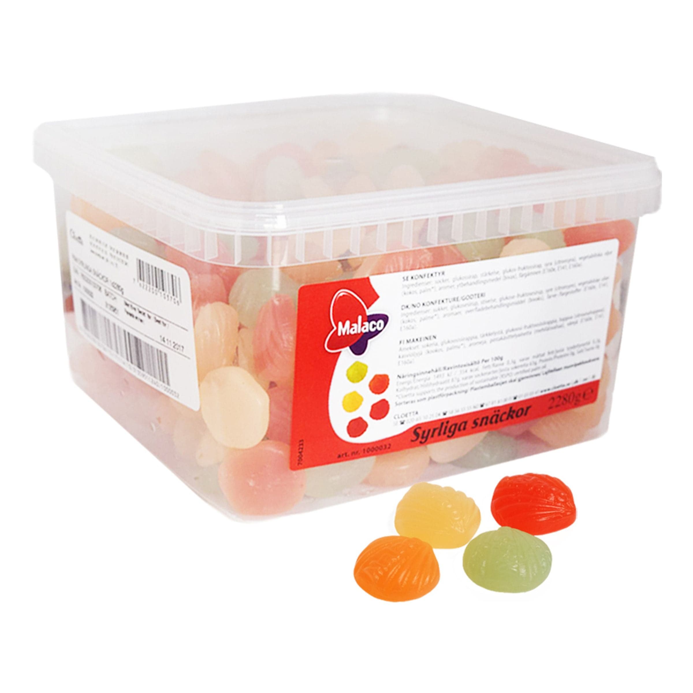 Malaco Syrliga Snäckor Suurpakkaus - 2,28 kg – ERT Godis Bulk