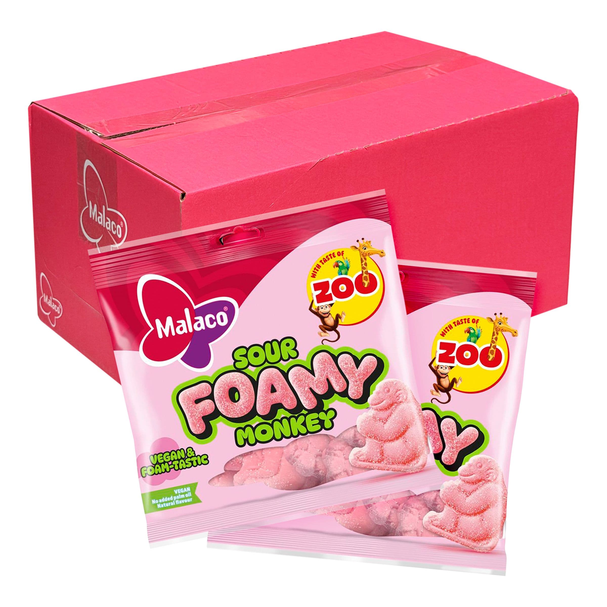 Malaco Zoo Sour Foamy Monkey Suurpakkaus - 10 x 115 g – ERT Godis Bulk