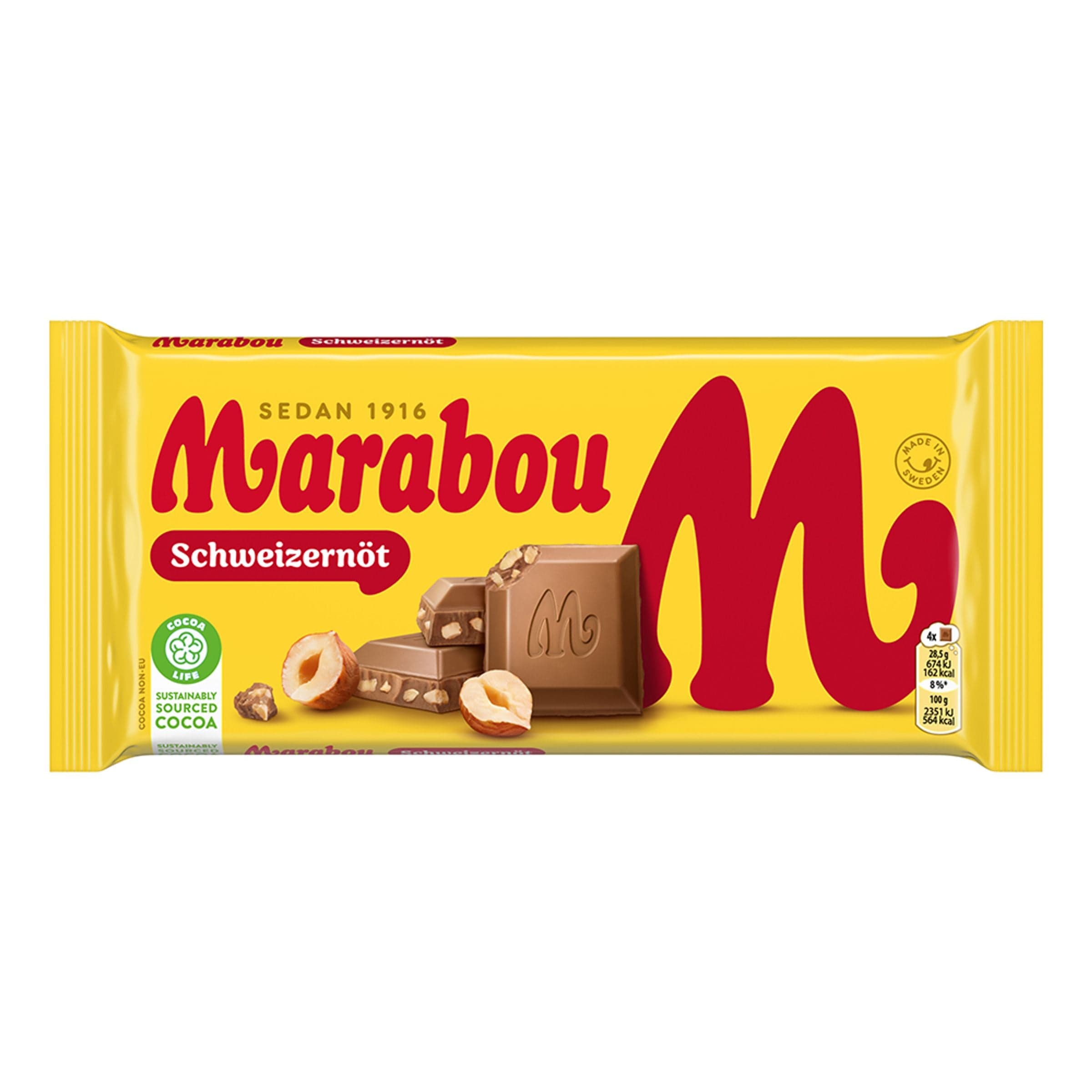 Marabou Schweizernöt Suklaalevy - 90 g – ERT Godis Singel