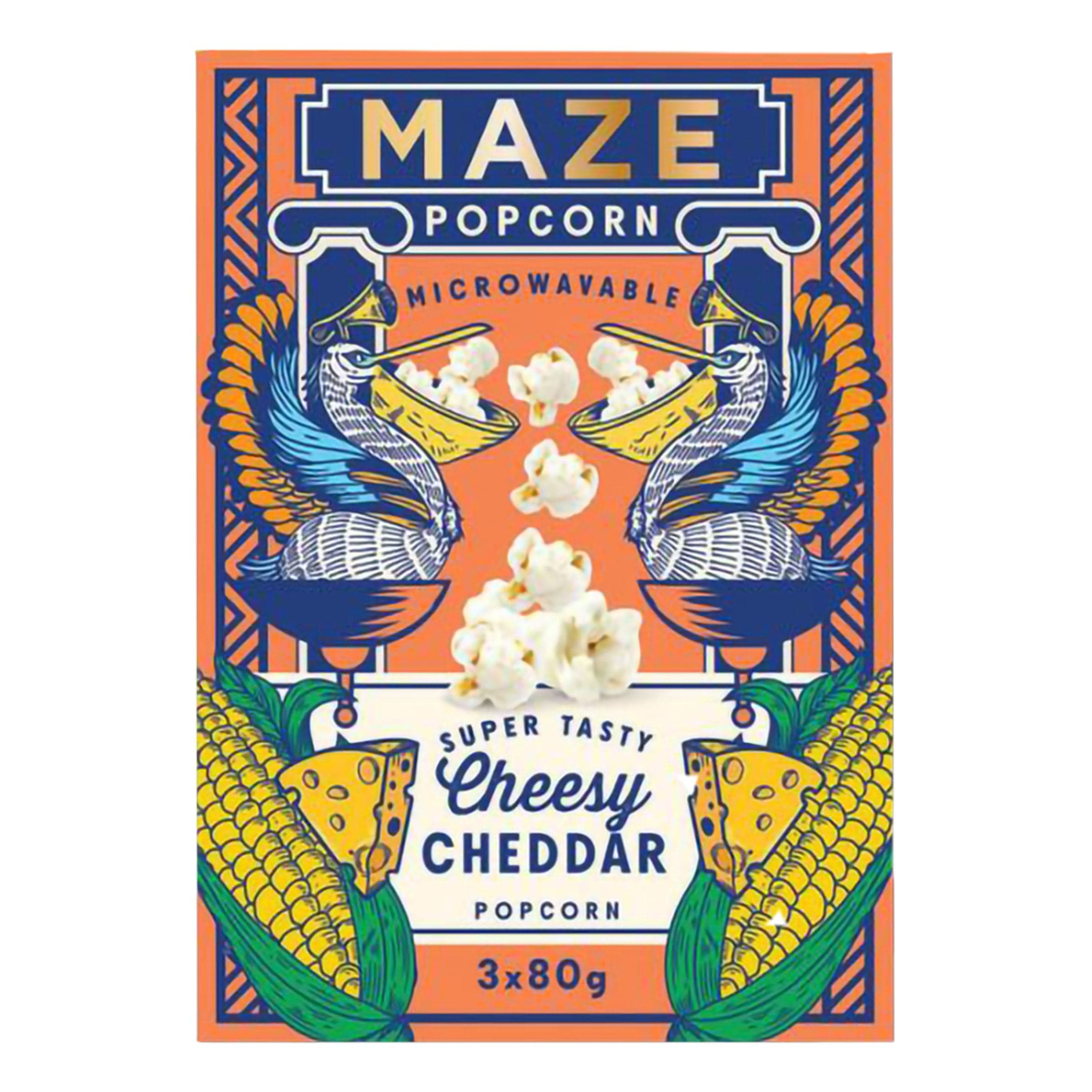 Maze Popcorn Cheesy Cheddar - 3 x 80 g – ERT Godis Singel