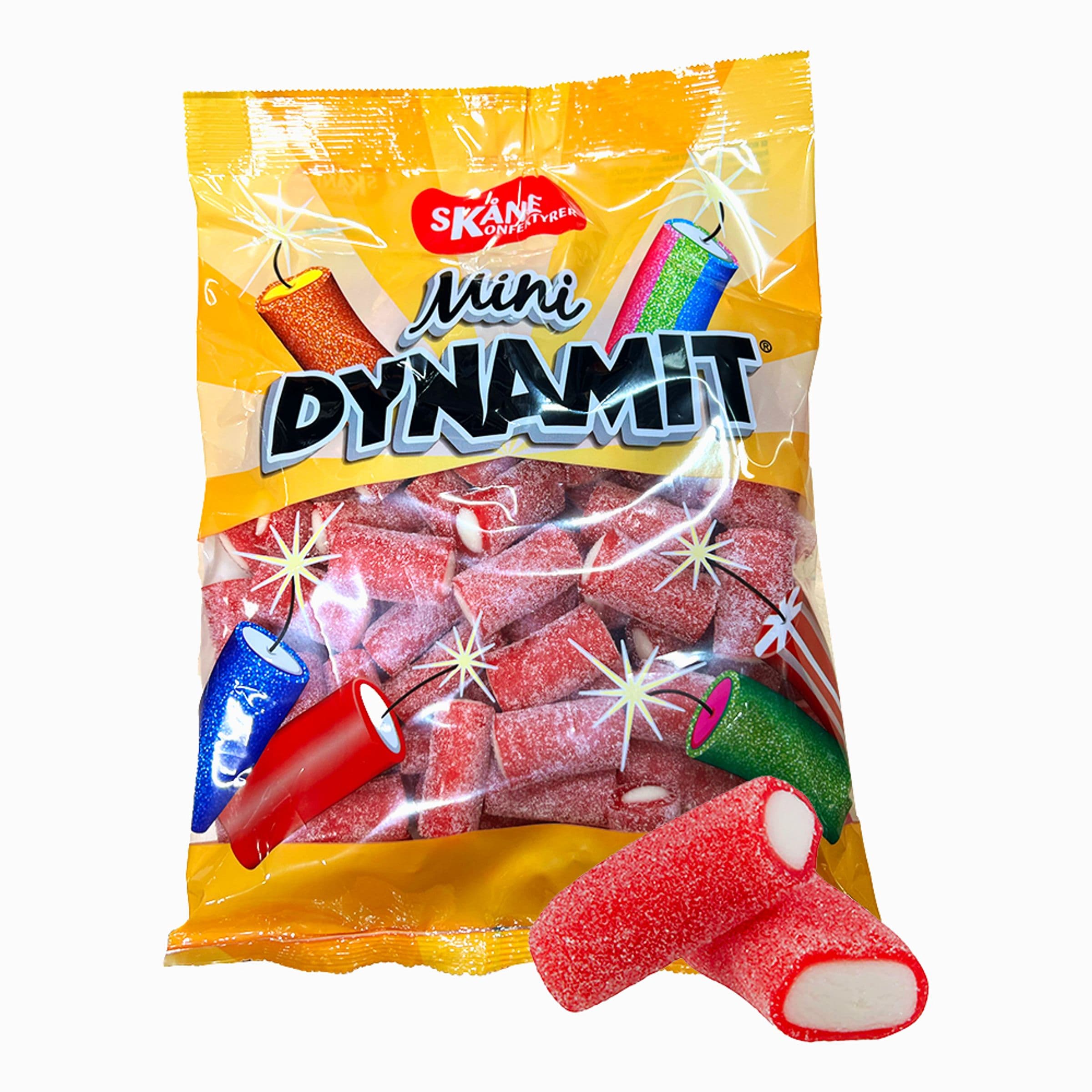 Minidynamiitti Kirpeä Mansikka Suurpakkaus - 1 kg – ERT Godis Bulk