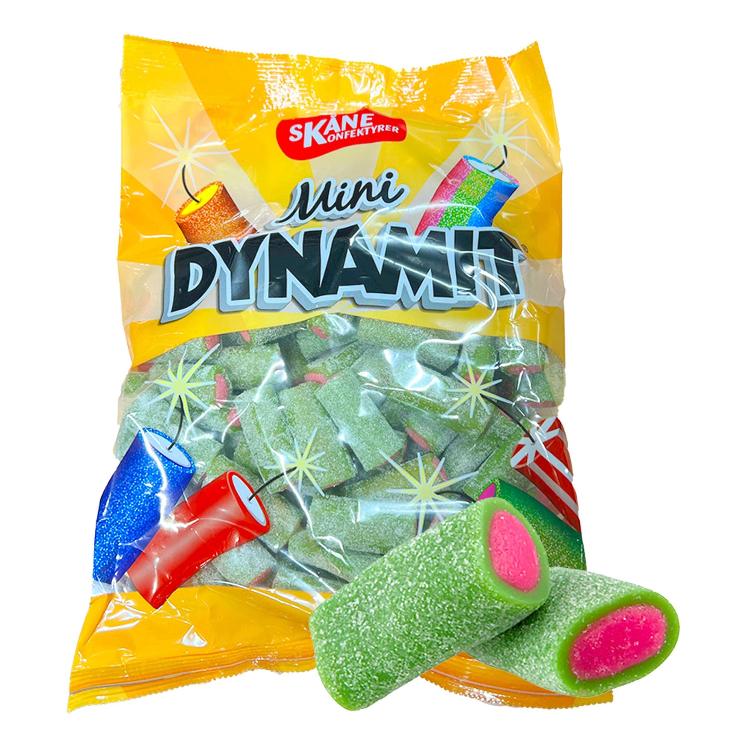 Minidynamiitti Kirpeä Vesimeloni Suurpakkaus - 1 kg – ERT Godis Bulk