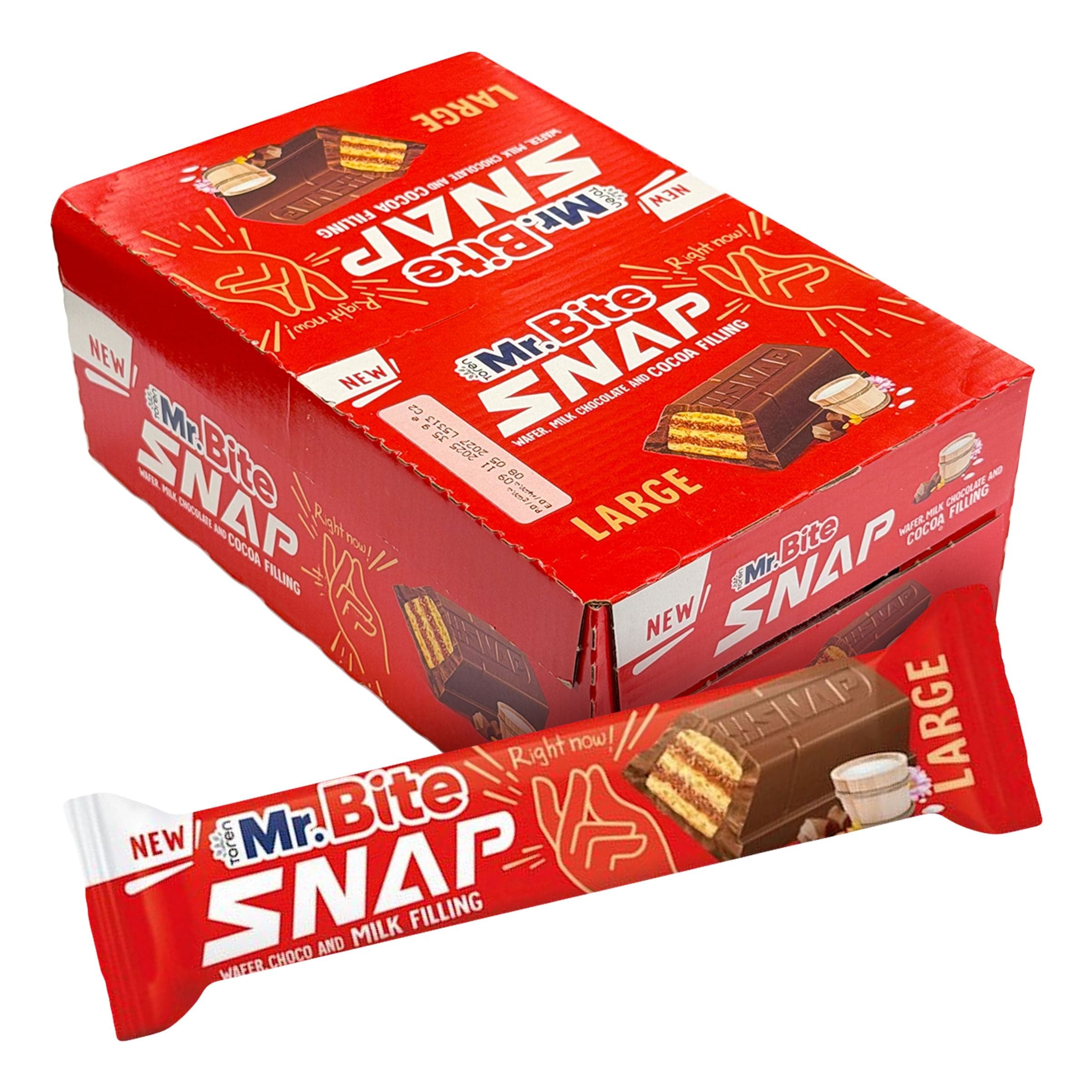 Mr. Bite Snap Maitosuklaa Suurpakkaus - 24 x 35 g – ERT Godis Bulk