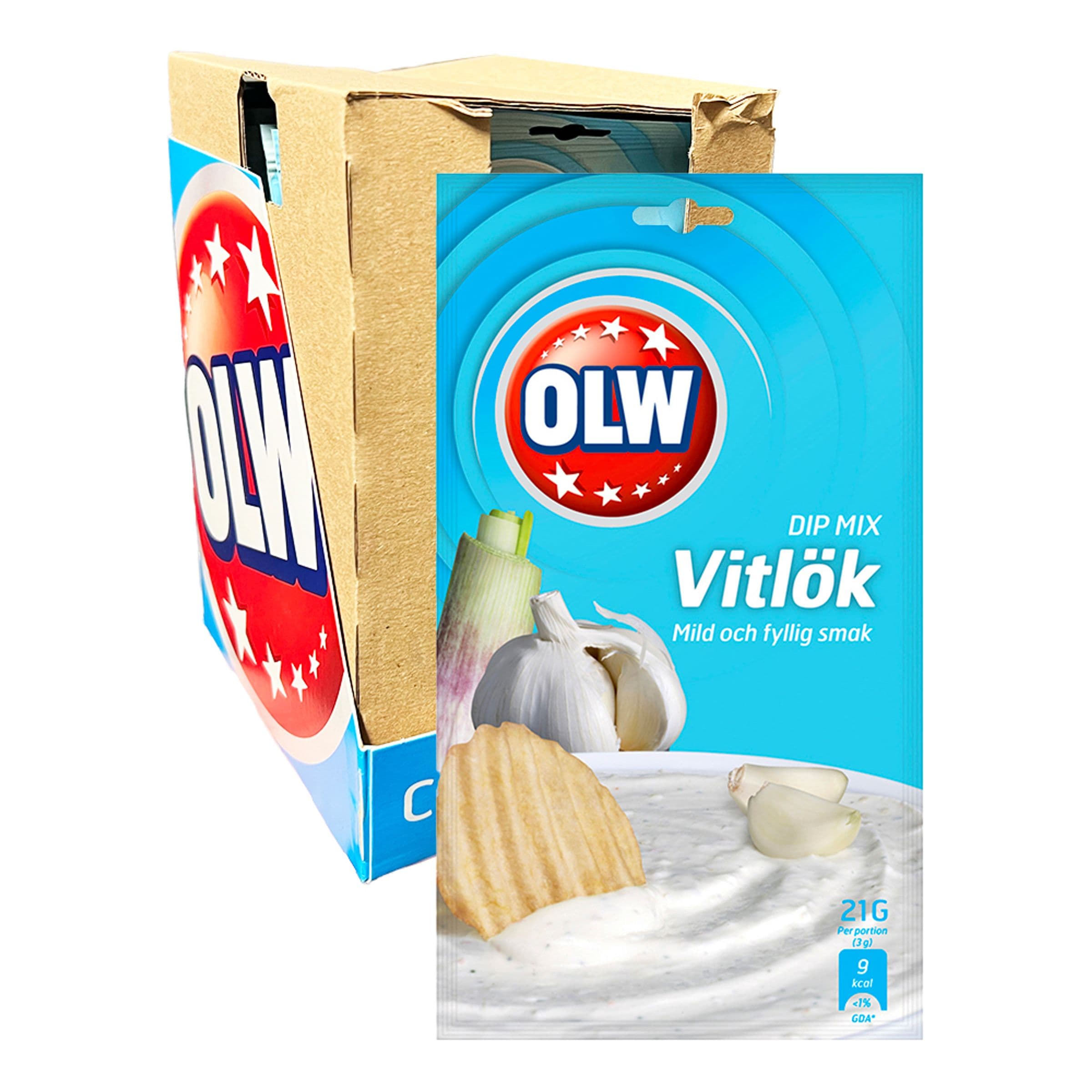 OLW Dipmix Vitlök Suurpakkaus - 16 x 21 g – ERT Godis Bulk