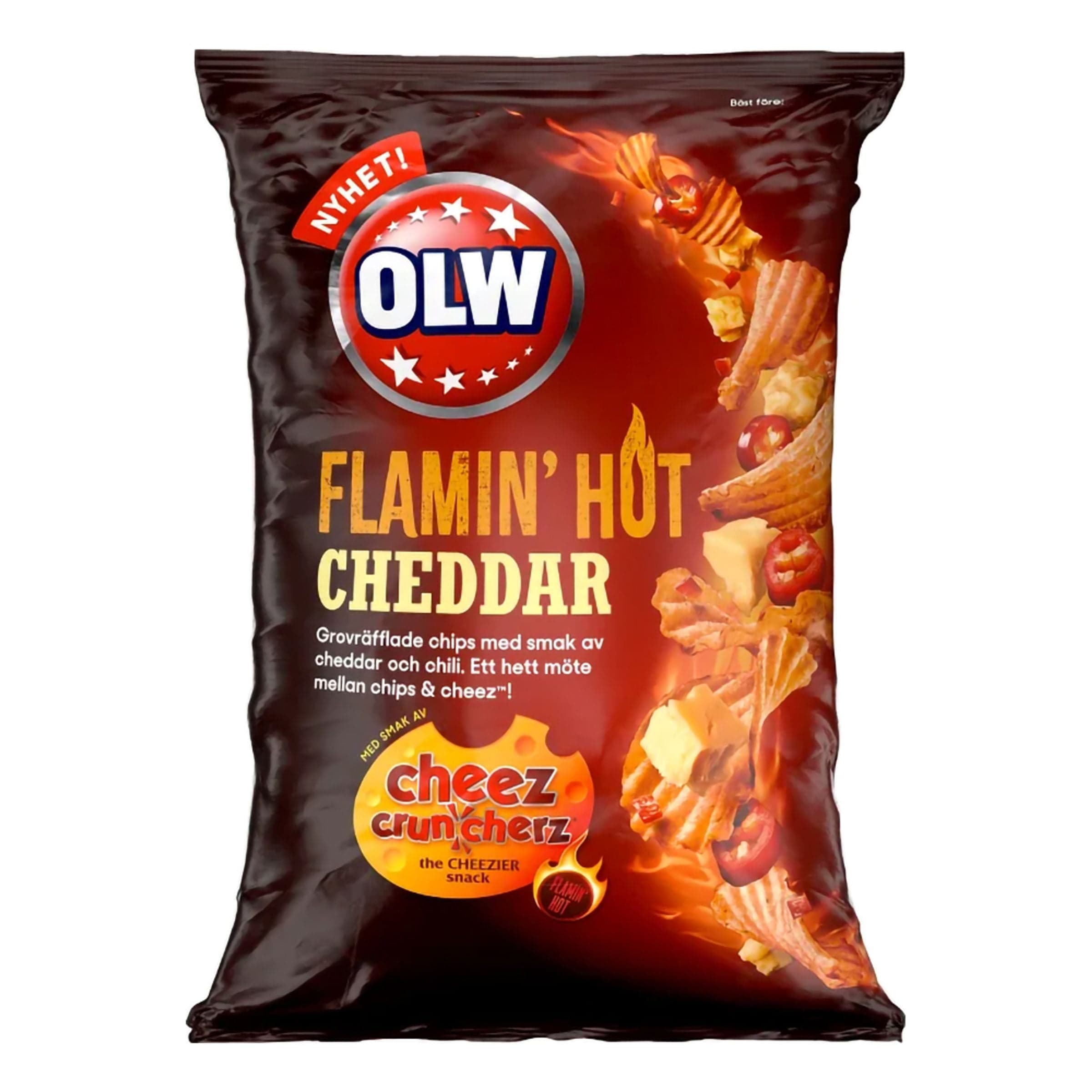 OLW Flamin Hot Cheddar Chips - 175 g – ERT Godis Singel