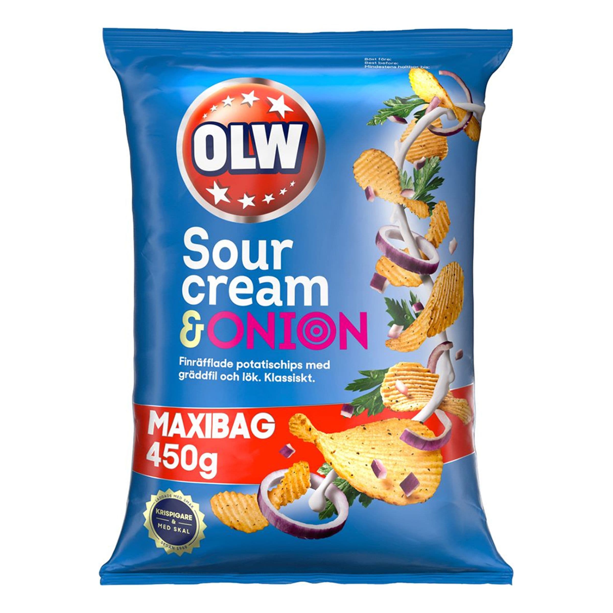 OLW Maxibag Sourcream & Onion - 450 g – ERT Godis Singel