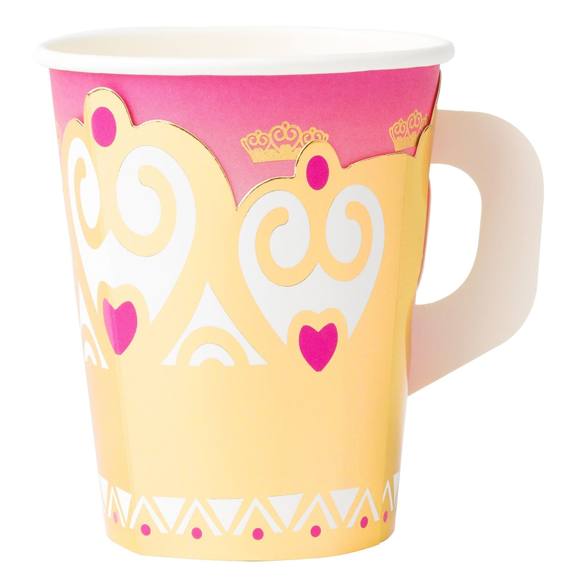 Pahvimukit Prinsessakruunu Vaaleanpunainen - 8-pakkaus – Design House 95