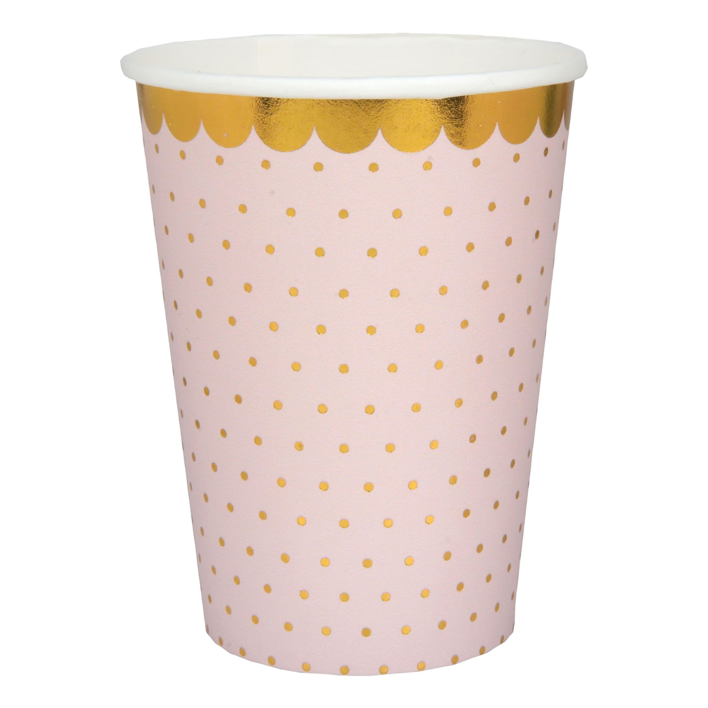 Pahvimukit Pilkulliset vaaleanpunainen/Kulta - 10-pakkaus – Santex