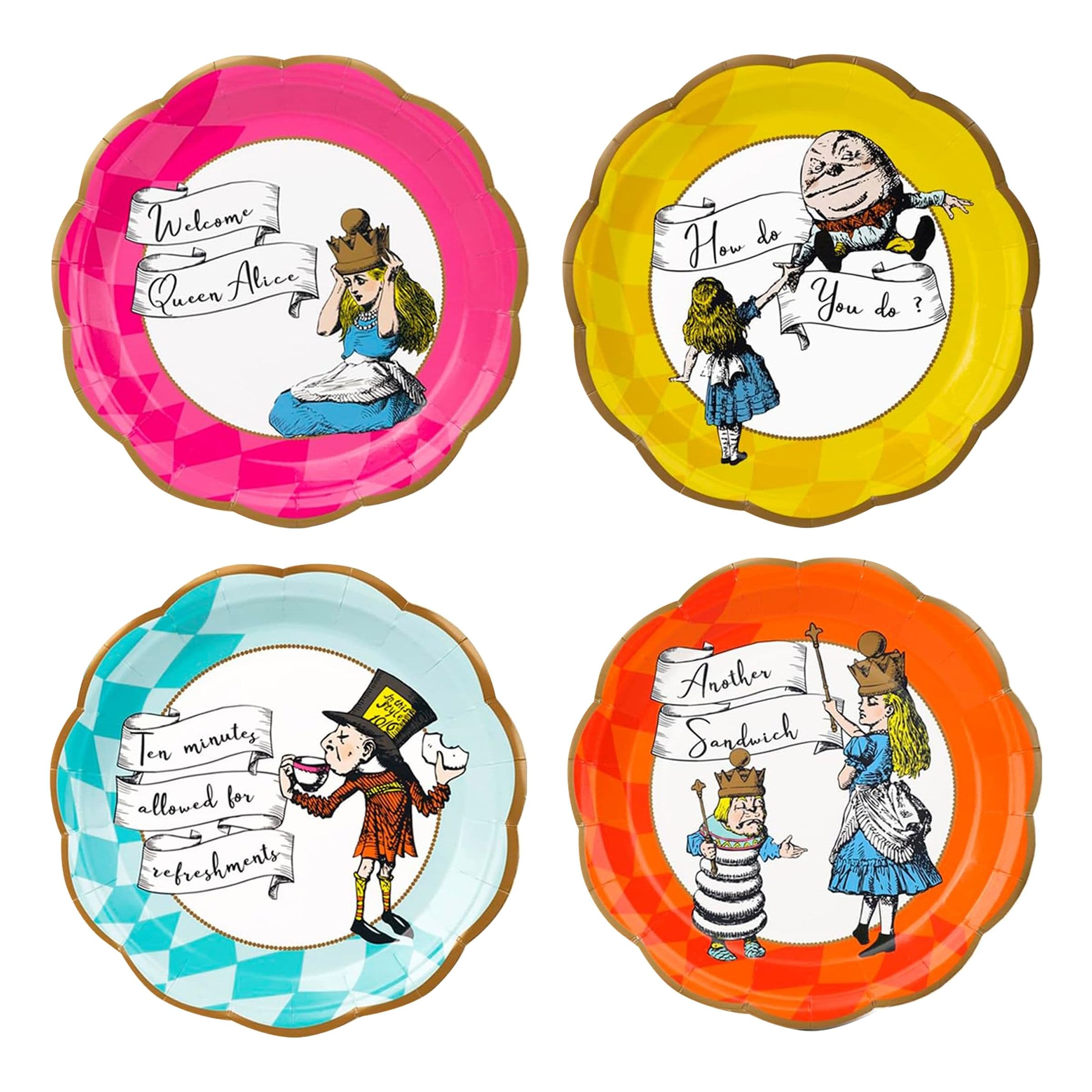 Pahvilautaset Alice Wonderland - 12-pakkaus – Talking Tables