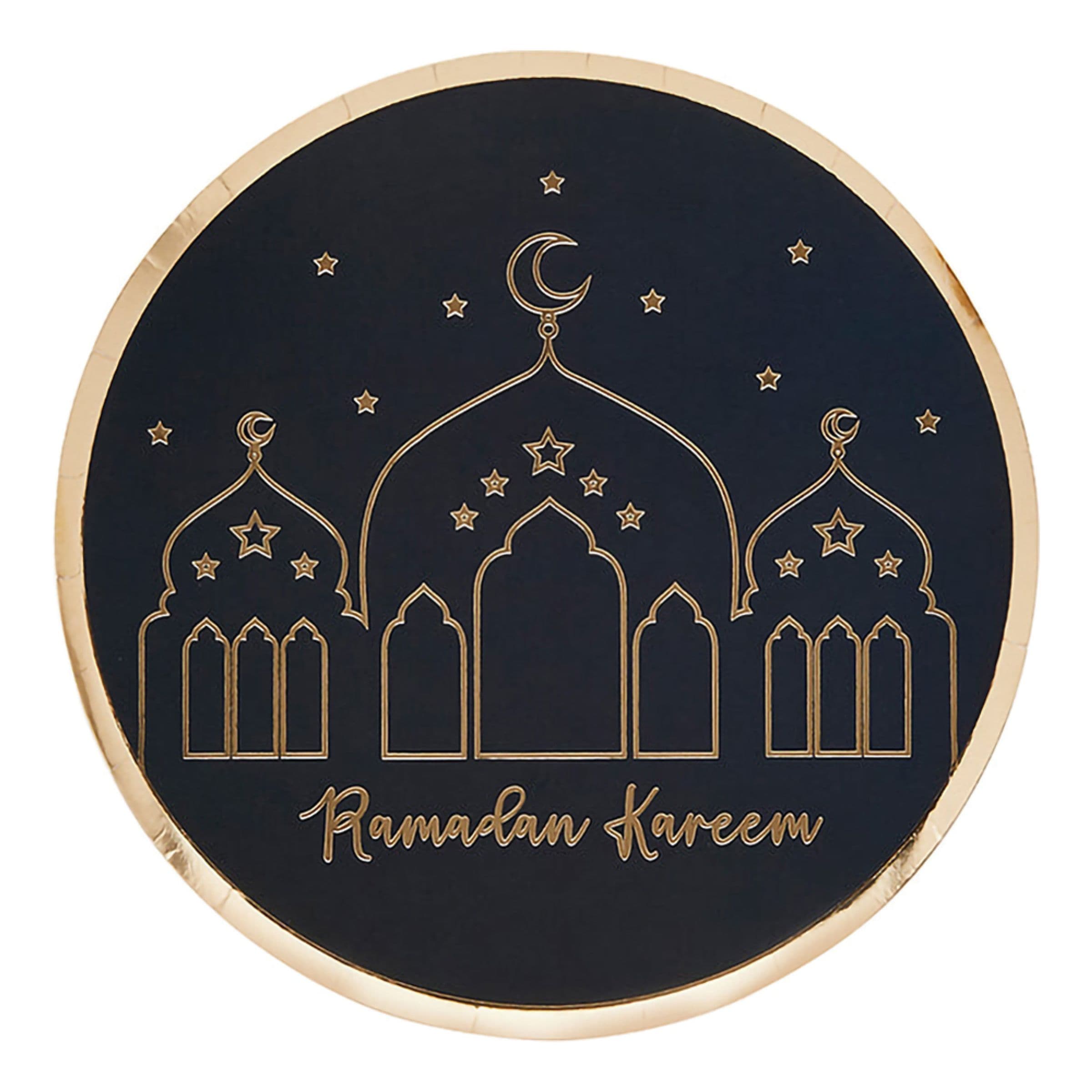 Pahvilautaset Ramadan Kareem - 8-pakkaus – Club Green / Hootyballoon