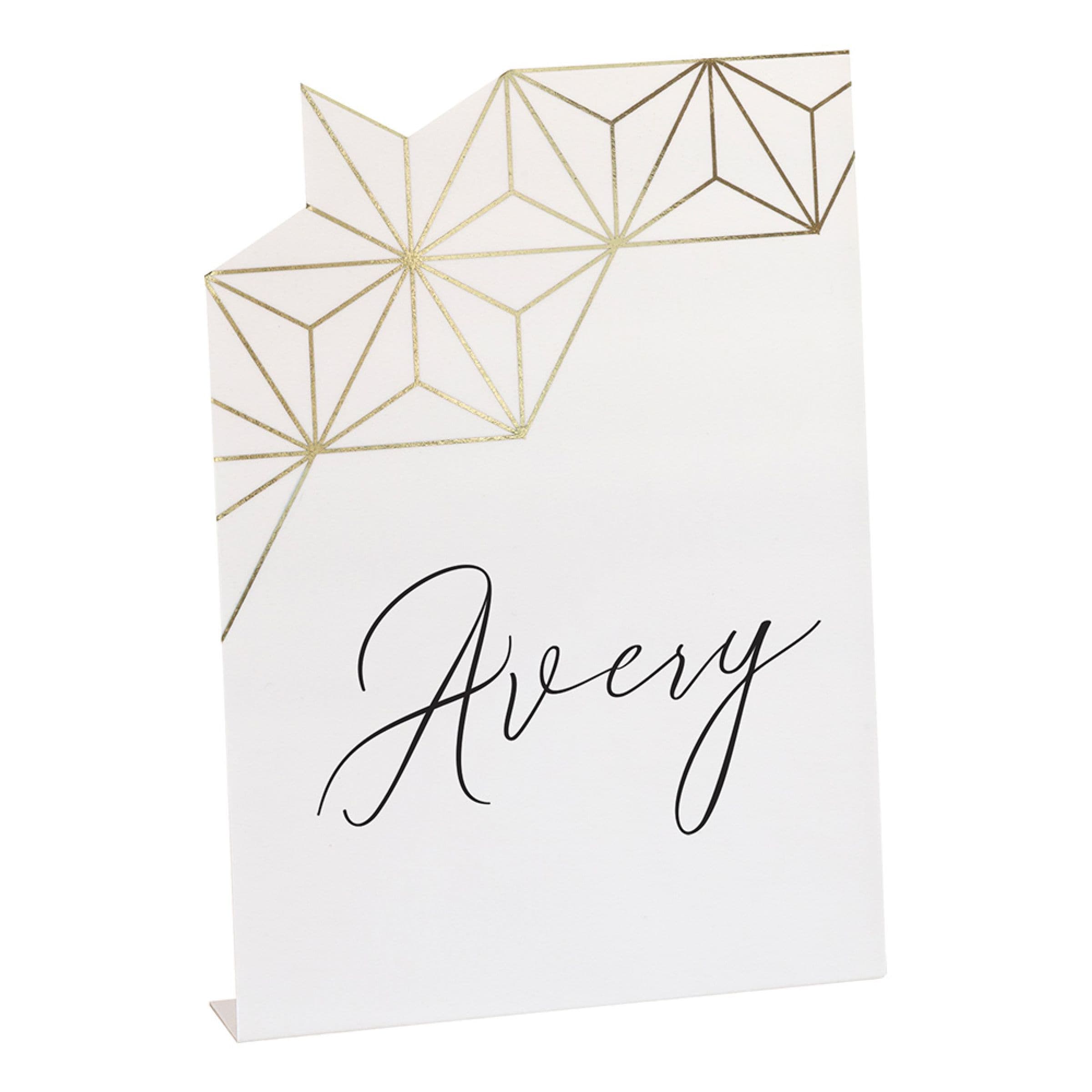 Paikkakortti Geometrinen Kulta - 6-pakkaus – Unique Party