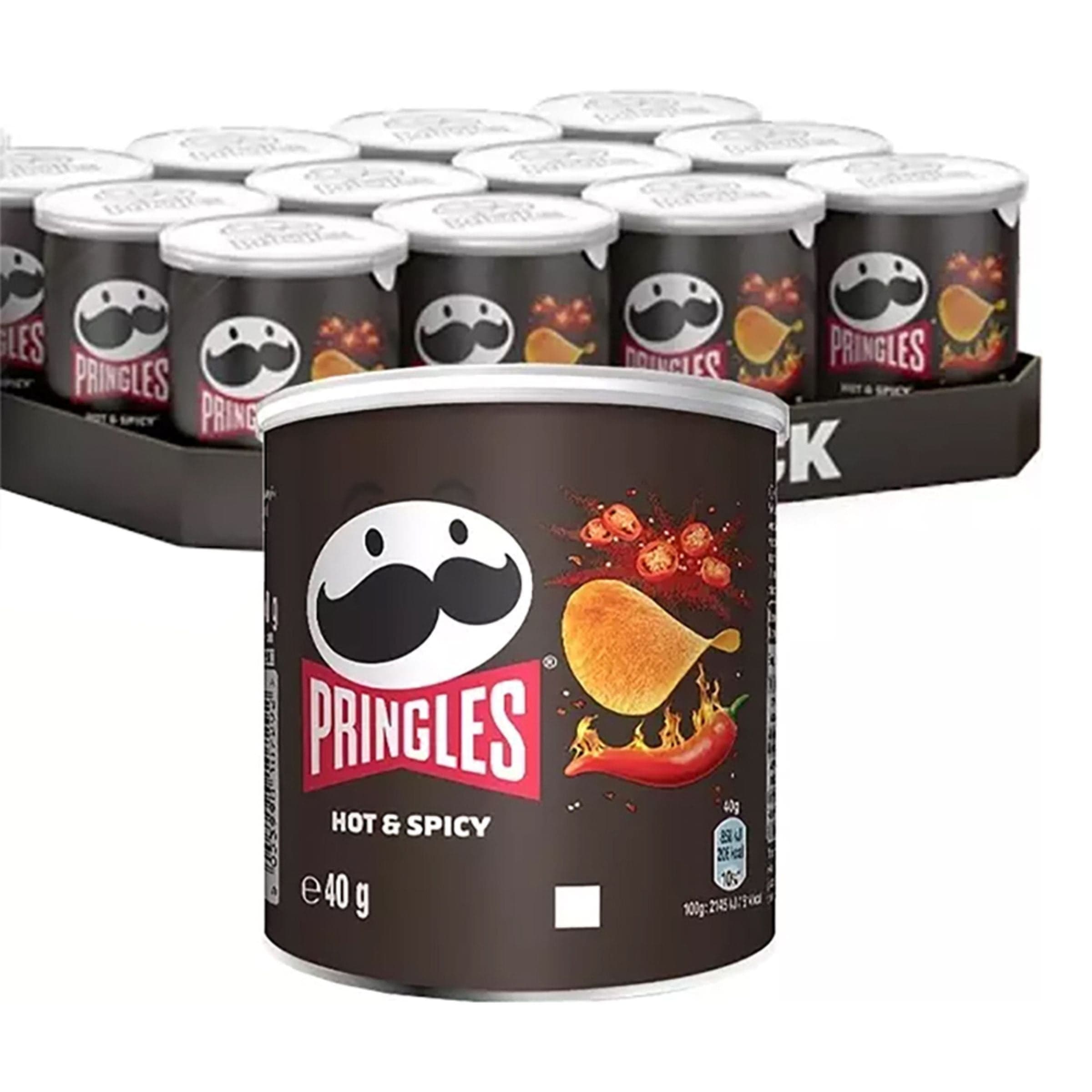 Pringles Hot & Spicy Suurpakkaus - 12 x 40 g – ERT Godis Bulk