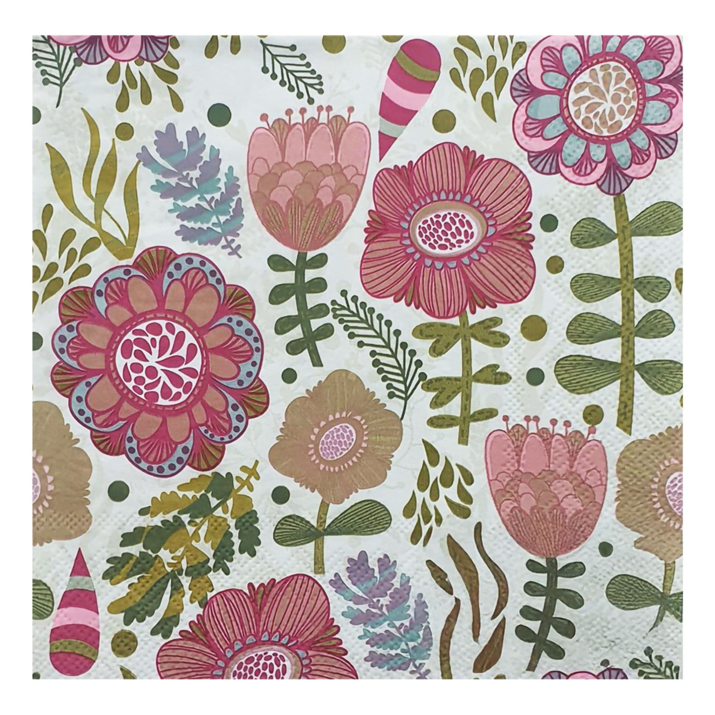 Lautasliinat Kukkaisa Loisto Vaaleanpunainen - 20-pakkaus – Dynäs Import