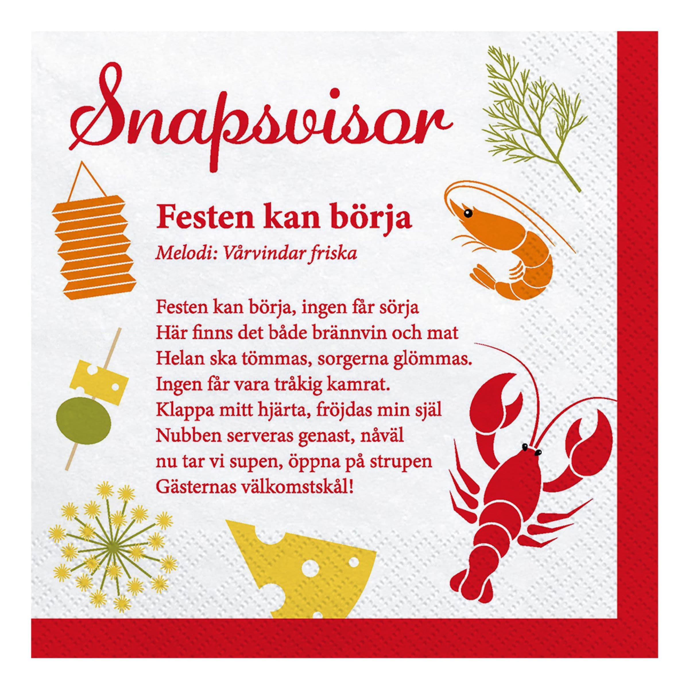 Lautasliinat Rapujuhla Juomalaulut - 20-pakkaus – Hedlundgruppen