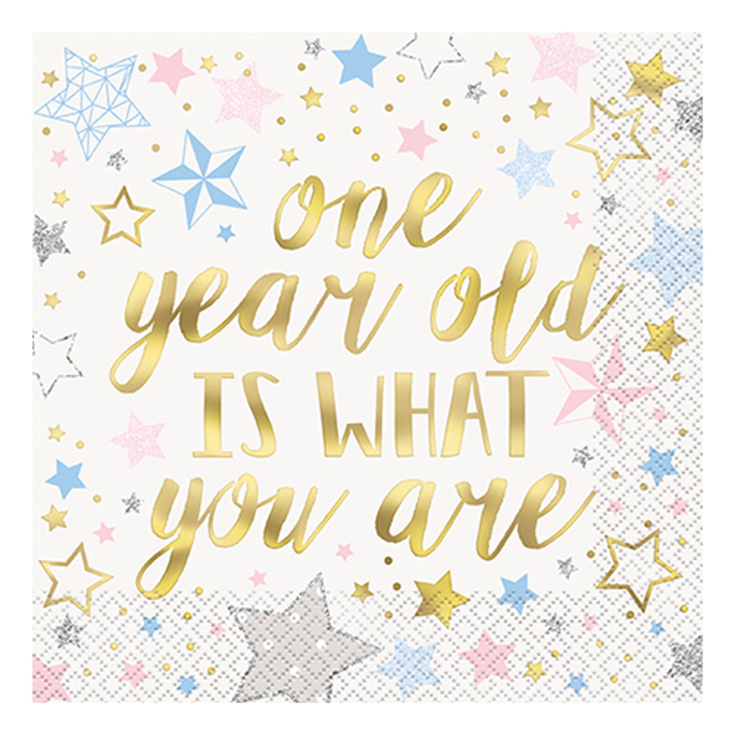 Servietit One Year Tähdet Twinkle - 16-pakkaus – Unique Party