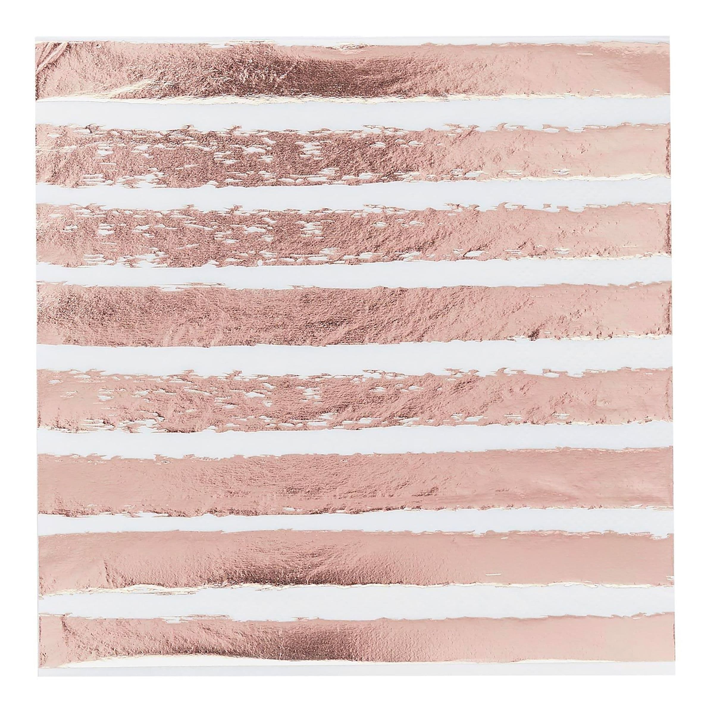 Servetit Raidalliset Ruusukulta Metallic - 20-pakkaus – Club Green / Hootyballoon