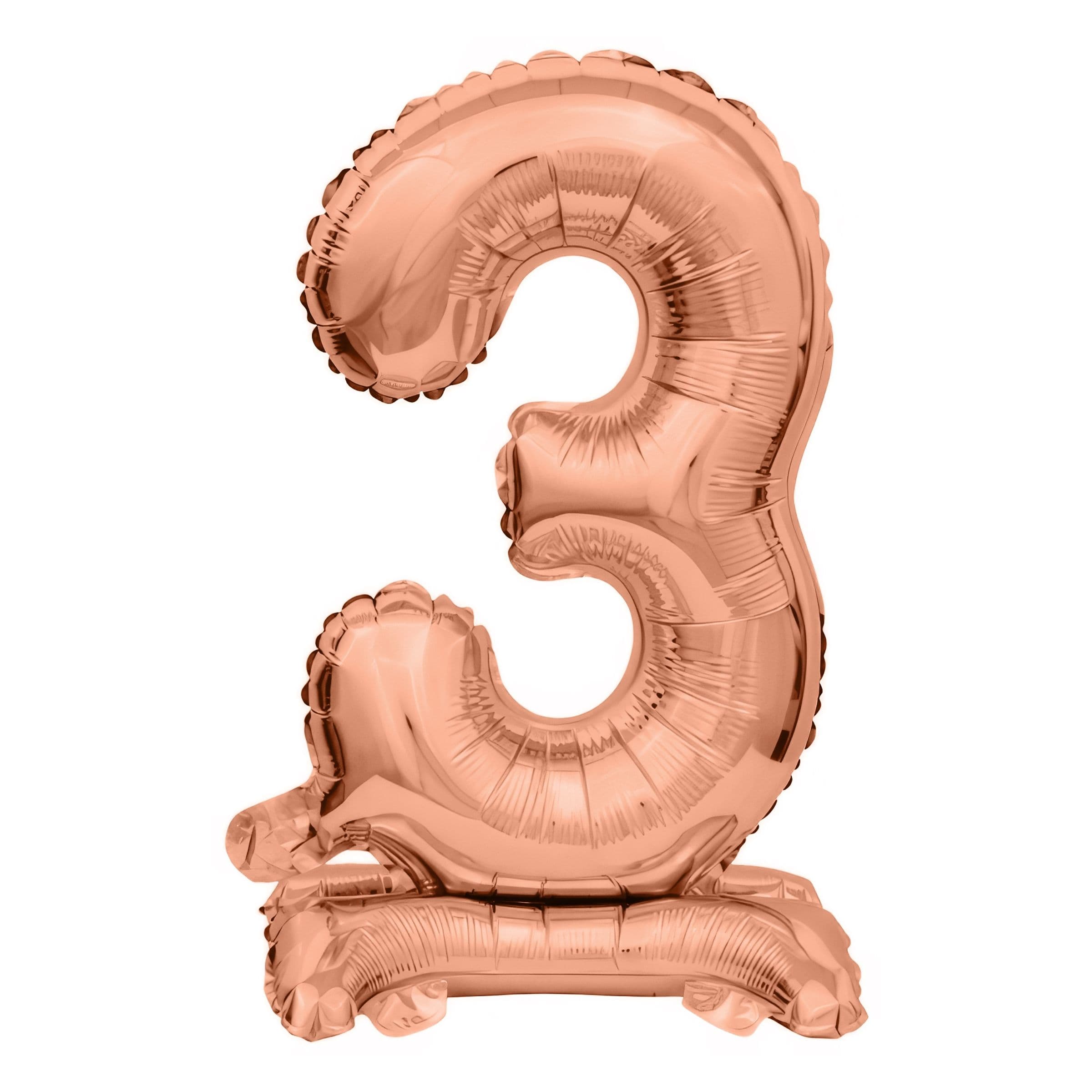 Numeroilmapallo Mini Jalustalla Ruusukulta - Numero 3 – Riethmüller