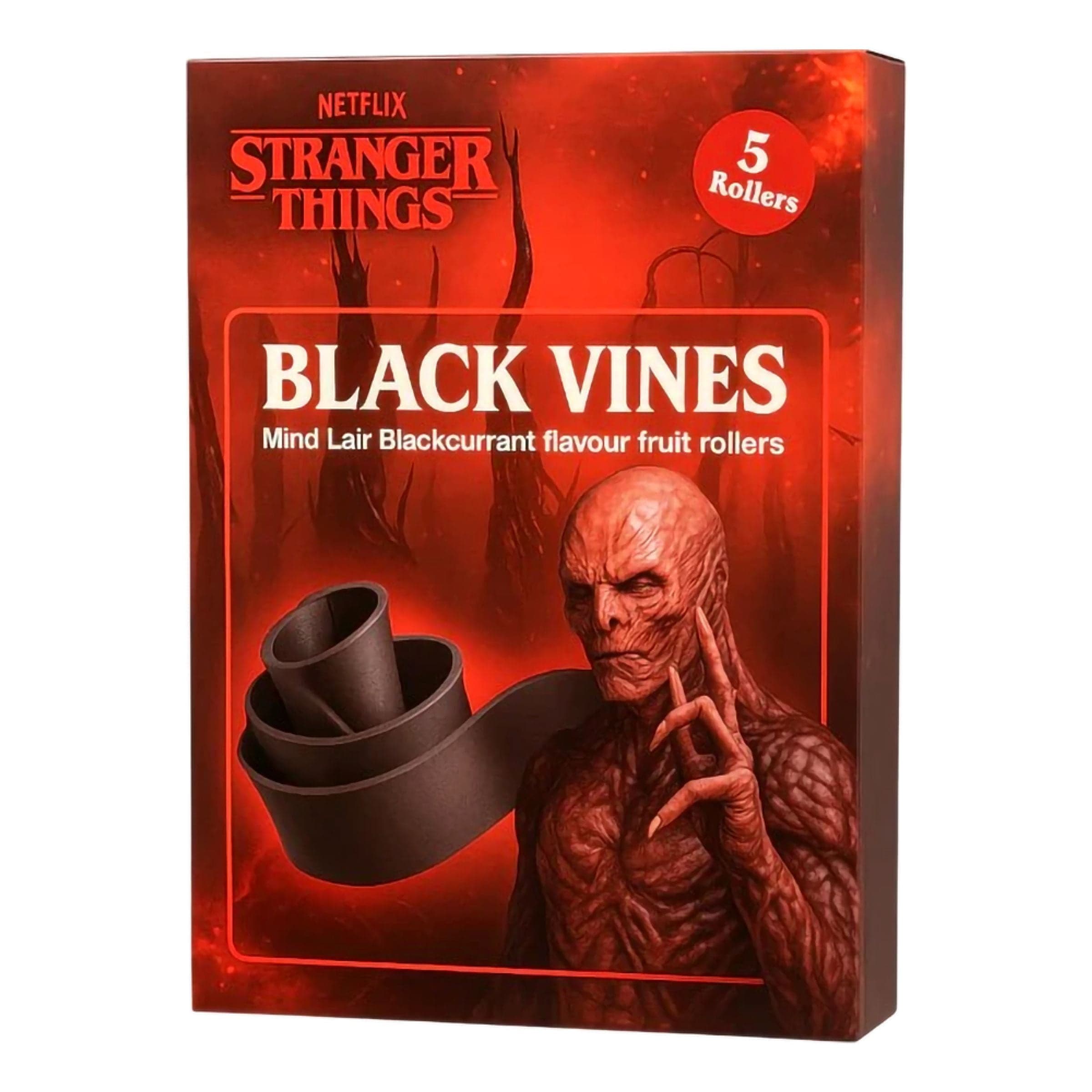 Stranger Things Mustaherukkakääröt - 60 g – Coopers Candy