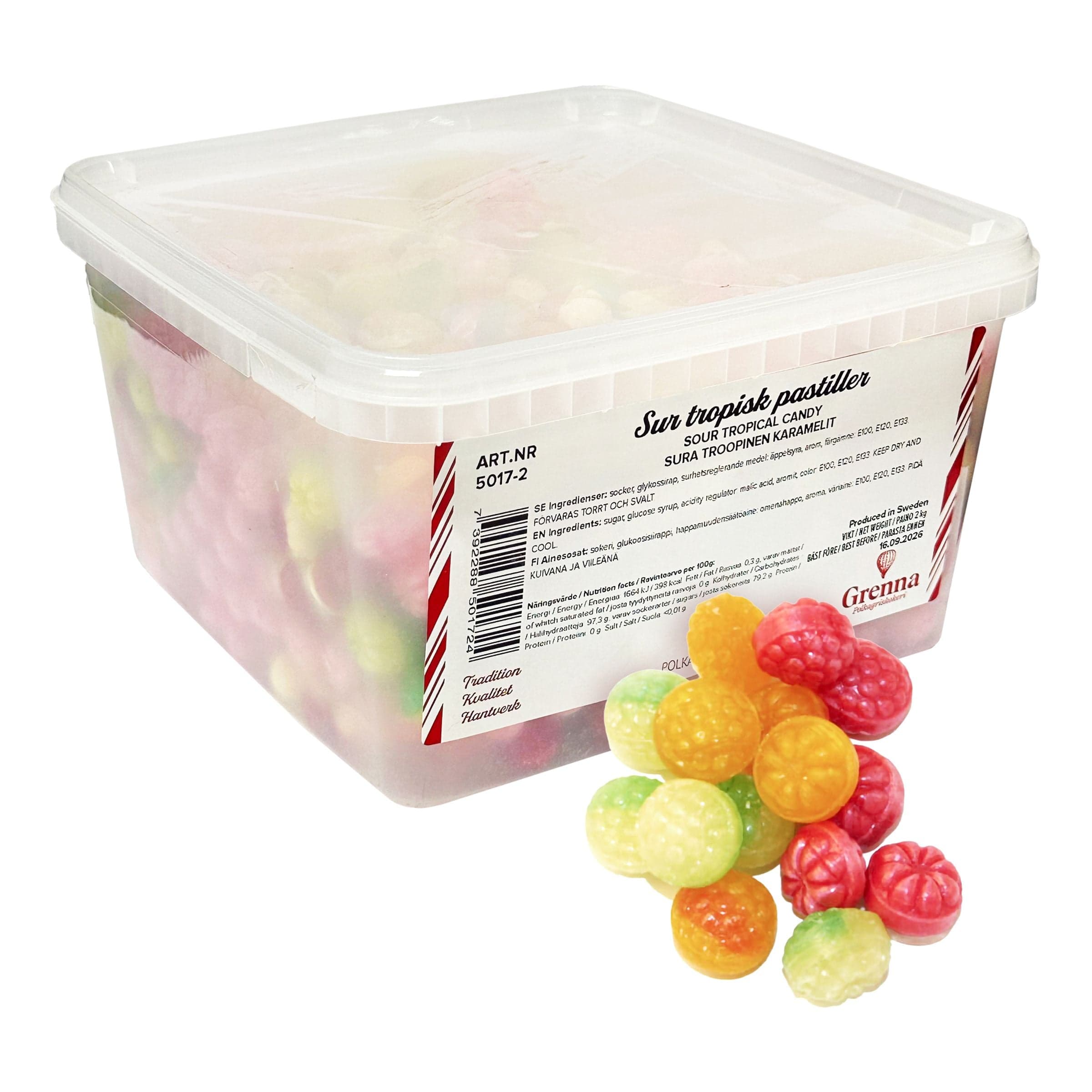 Grenna Hapan Trooppinen Sekoitus Suurpakkaus - 2 kg – ERT Godis Bulk
