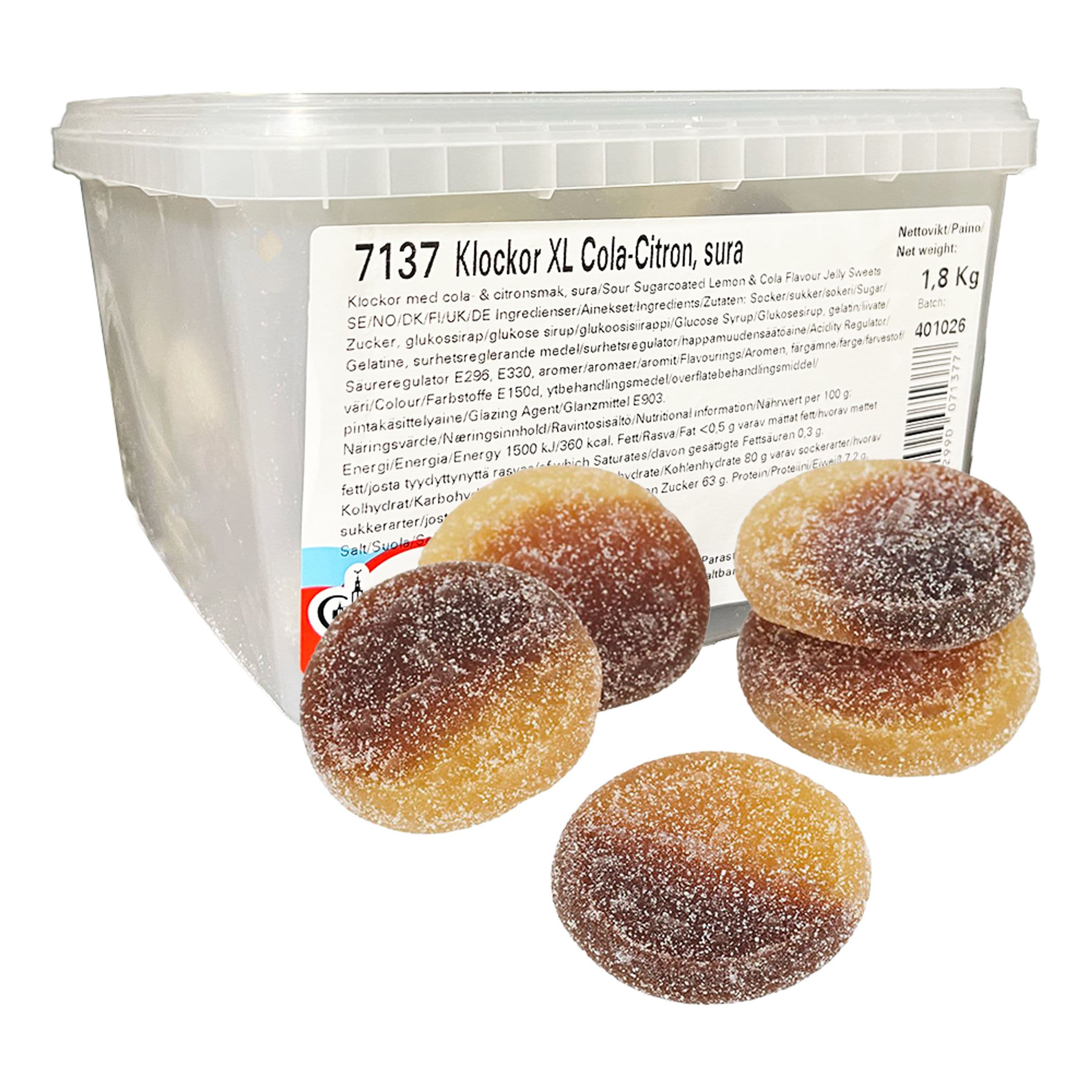 Aroma Sura Klockor Cola/Citron Suurpakkaus - 1,8 kg – ERT Godis Bulk