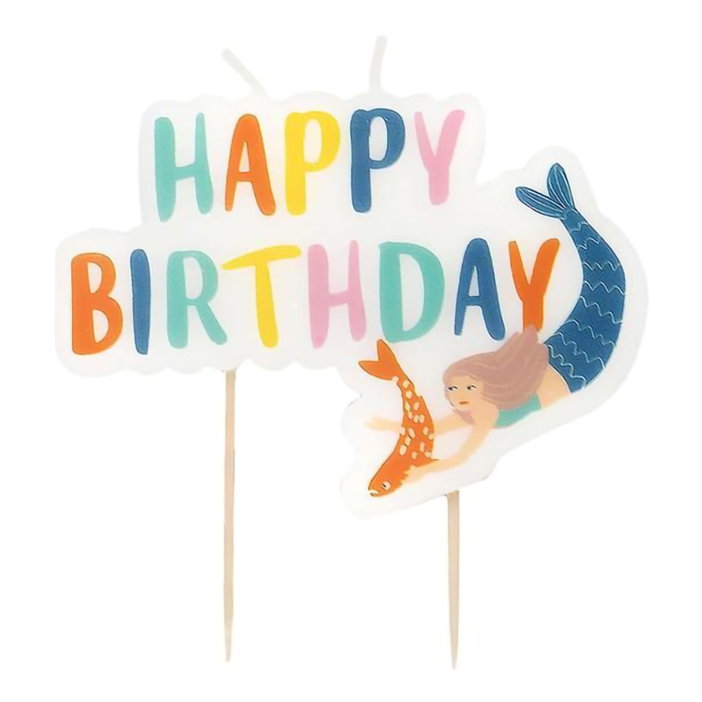 Kakkukynttilät Happy Birthday Mermaid Waves – Talking Tables