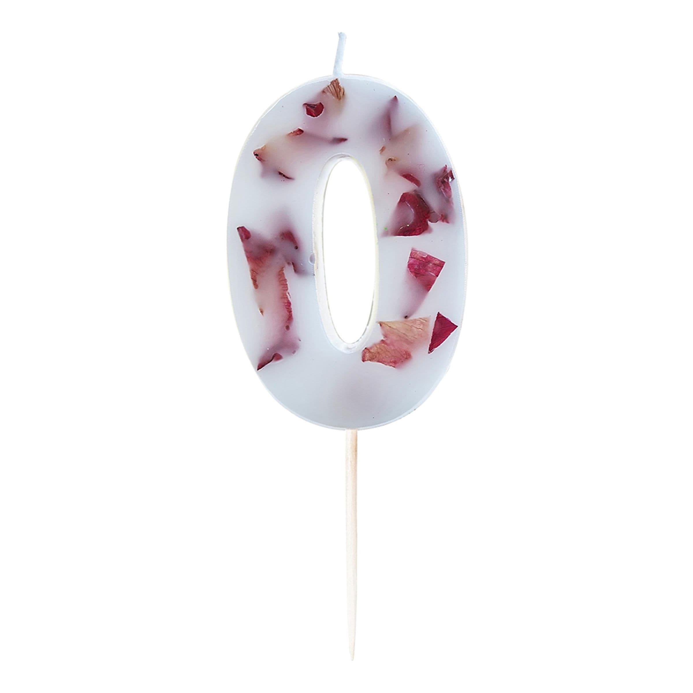 Kakkukynttilä Numero Kukan Terälehdillä - Numero 0 – Ginger Ray