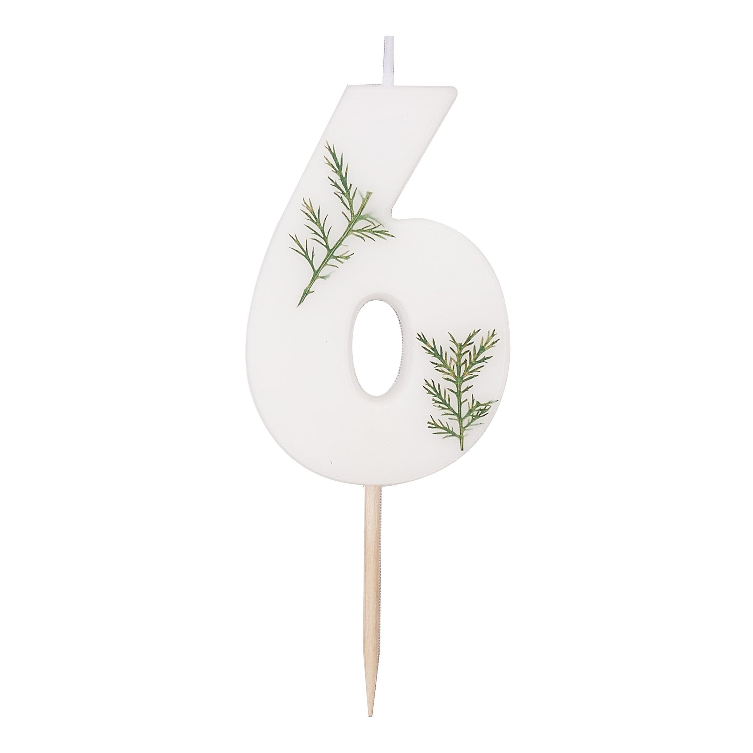 Kakkukynttilä Numero Kuusenversoilla - Numero 6 – Ginger Ray