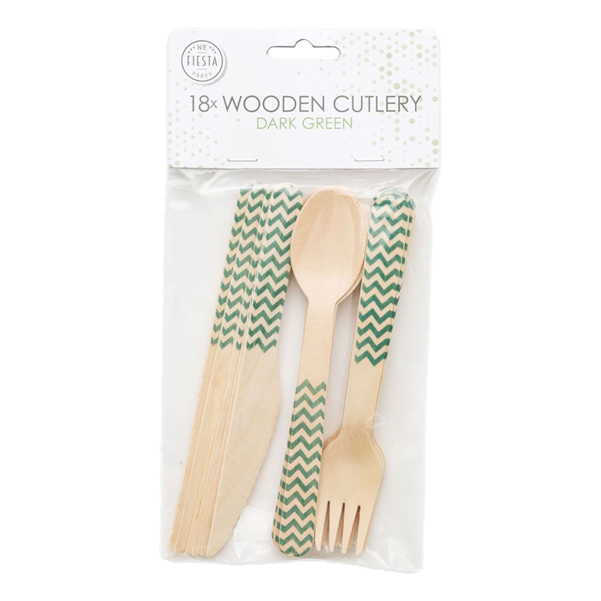Puuaterimet Tummanvihreä Kuvio - 18-pakkaus – Globos Europe
