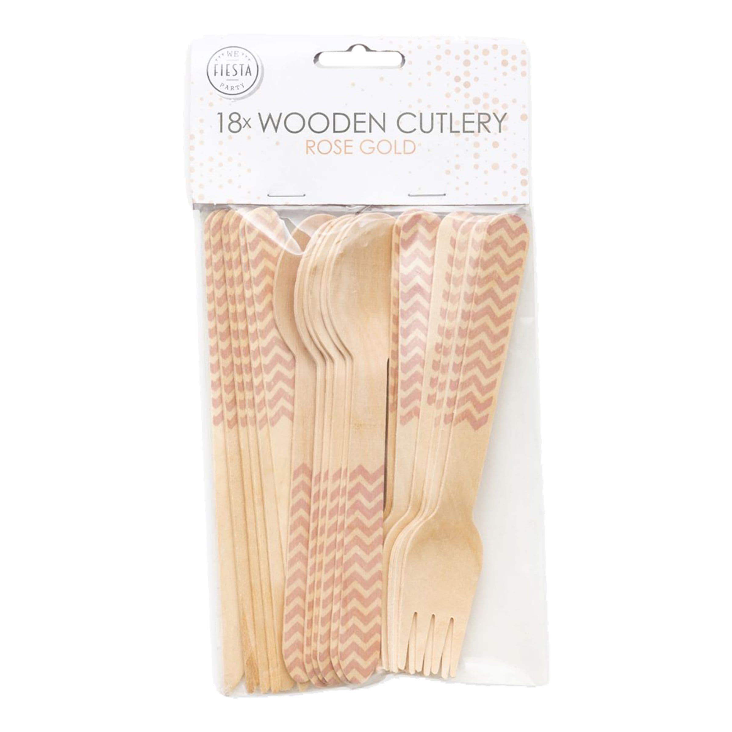 Puuaterimet Ruusukulta Kuvio - 18-pakkaus – Globos Europe