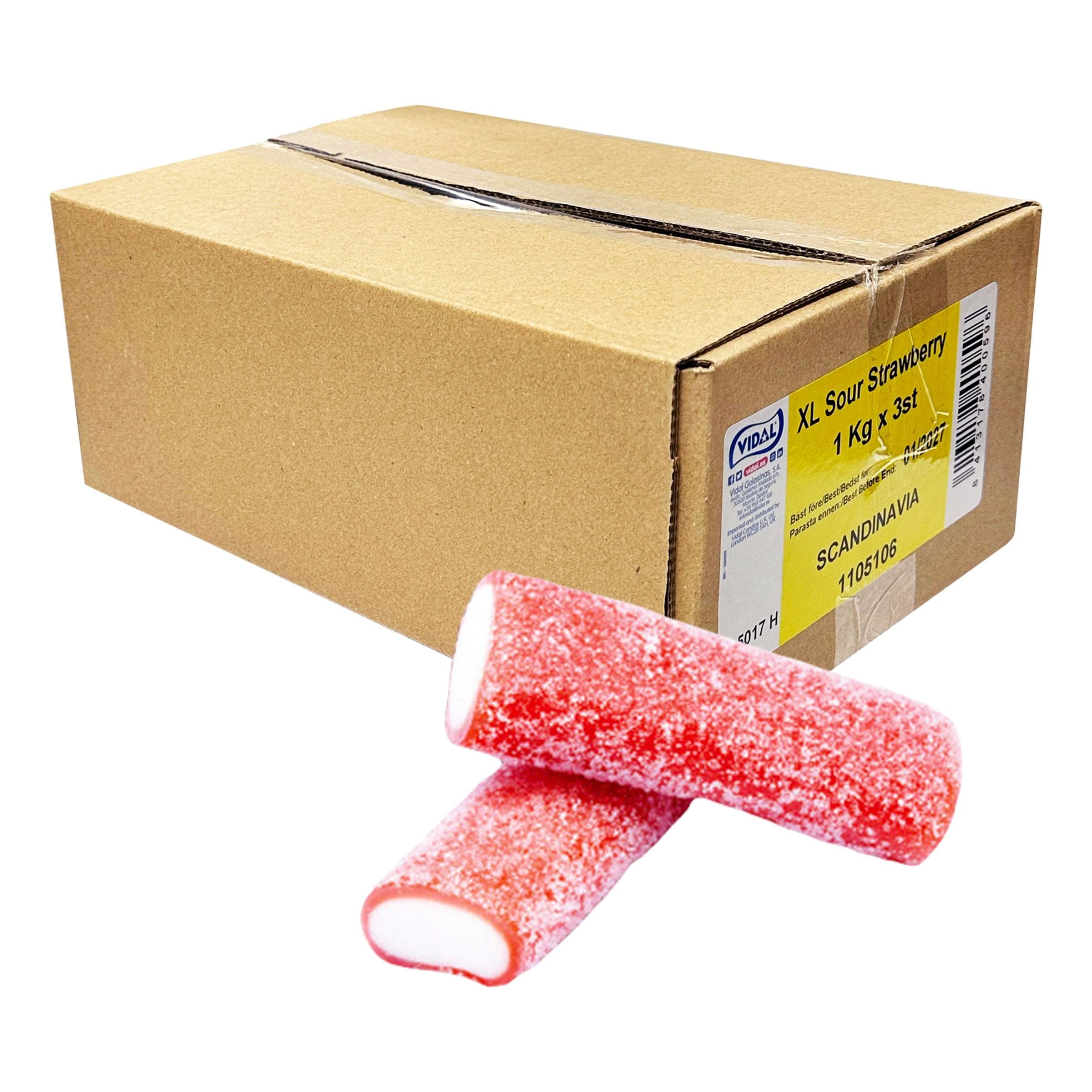 XL Sour Strawberry -suurpakkaus - 3 kg – ERT Godis Bulk