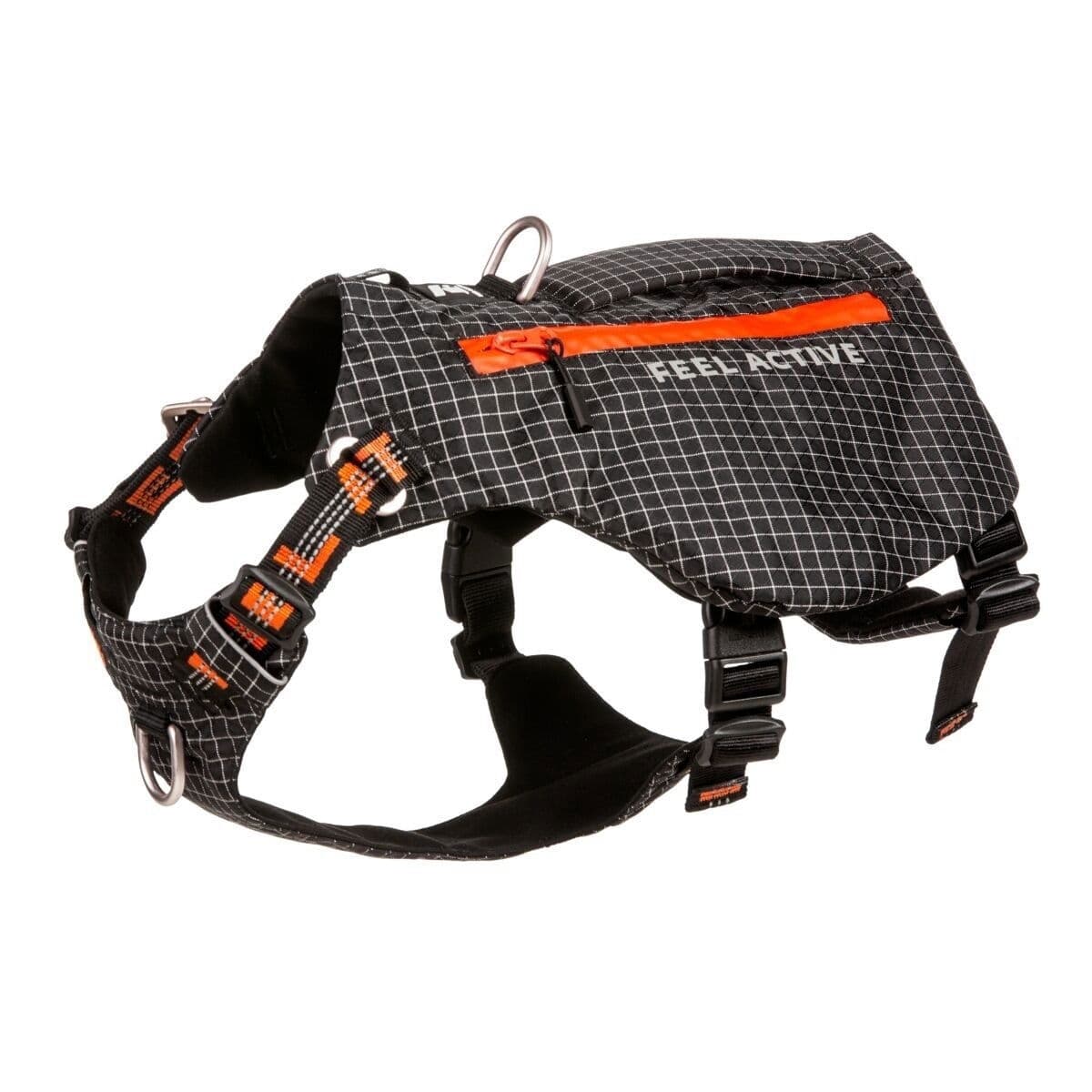 Feel Active Trekbag -koiran valjaat, musta – Feel Active