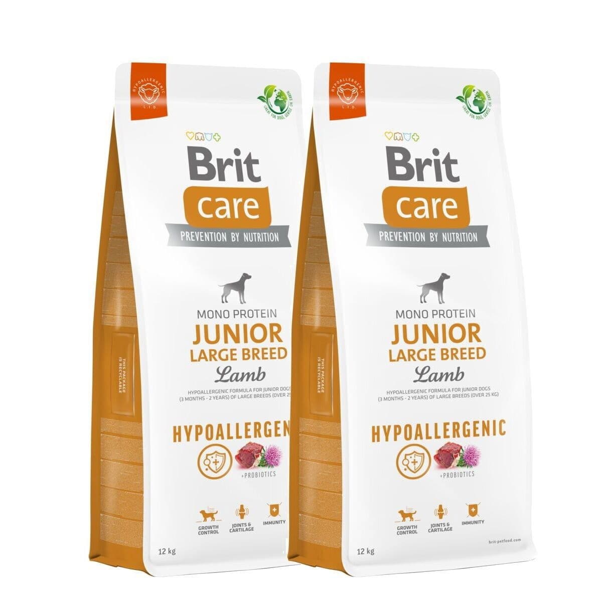 Brit Care Dog Junior Large Breed Hypoallergenic Lamb 2x12 kg – Brit Care