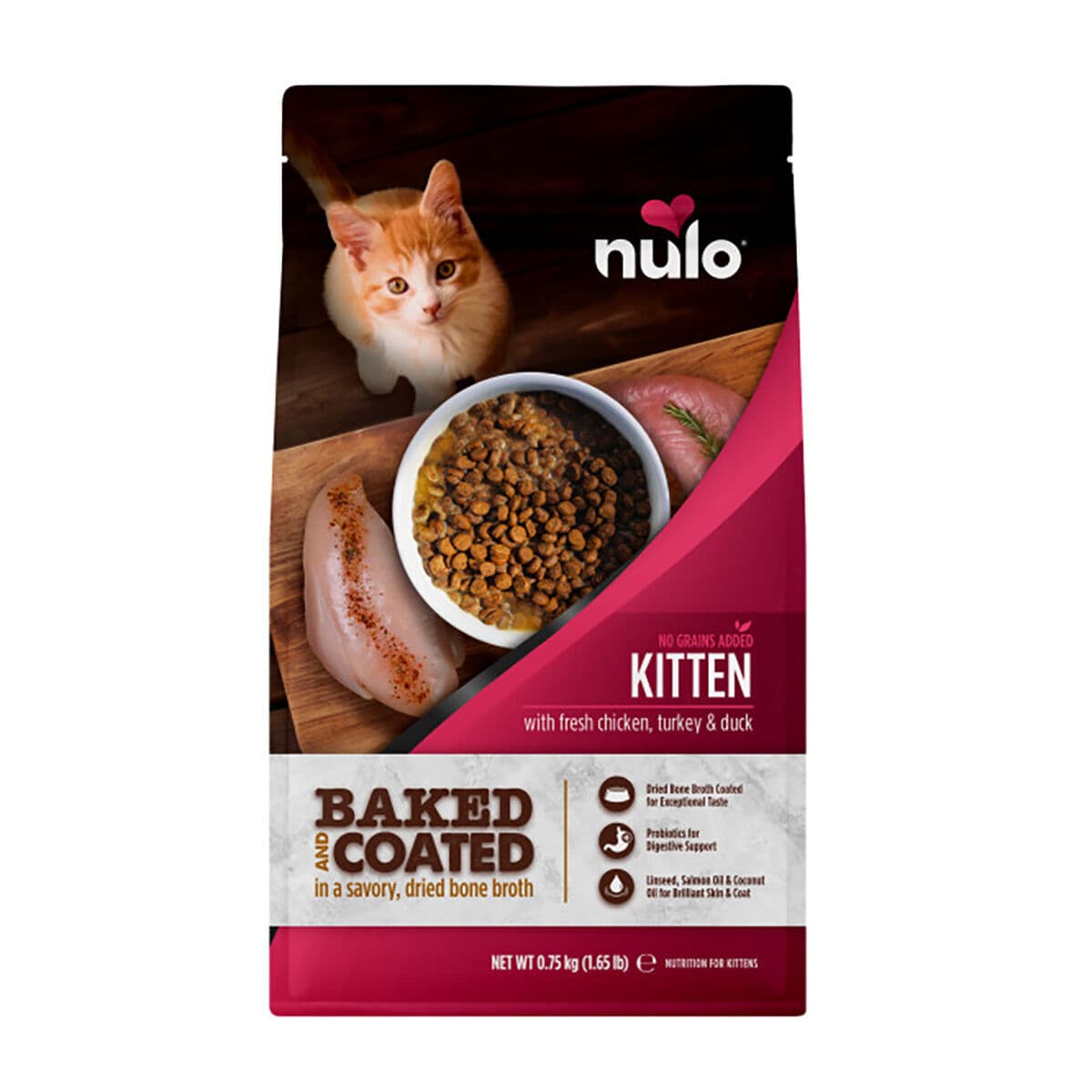 Nulo Baked & Coated Cat Kitten Fresh Chicken, Turkey & Duck 2 kg – Nulo