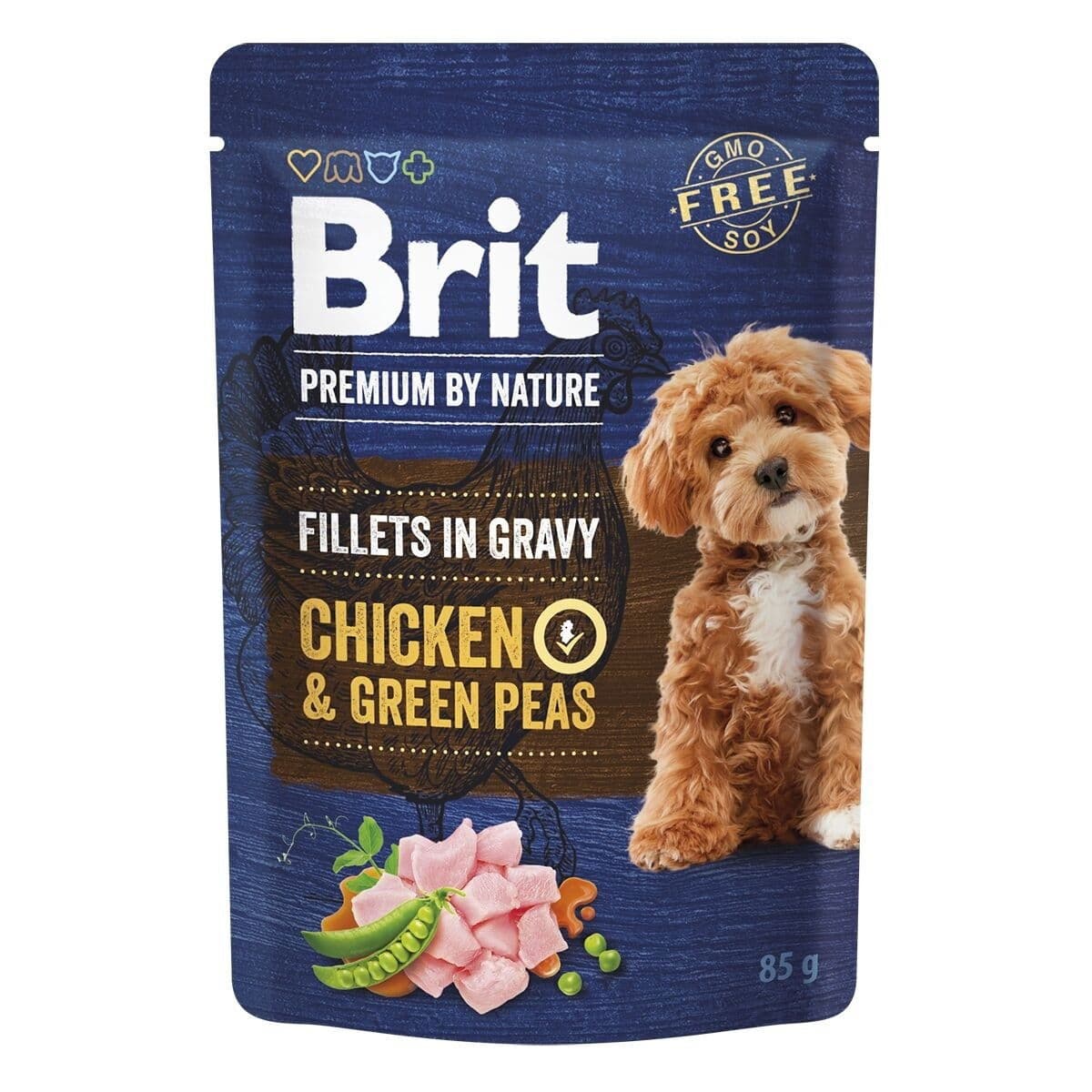Brit Premium by Nature Dog Kana & Vihreät herneet 85 g – Brit Premium