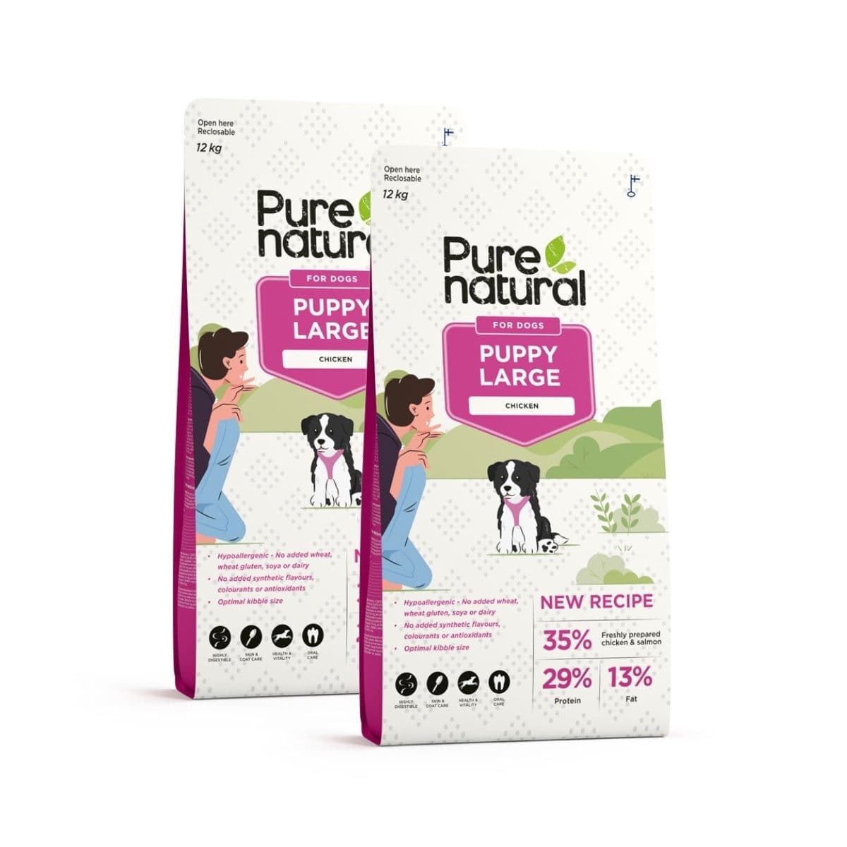 Purenatural Puppy Large Chicken 2 x 12 kg, vain verkosta – Purenatural