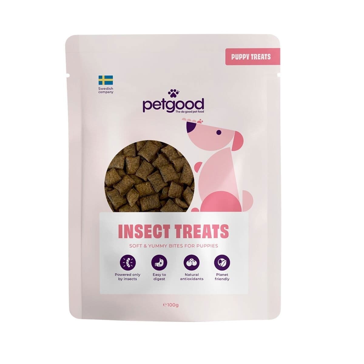 Petgood hyönteispohjainen koiranherkku pennuille 100 g – Petgood