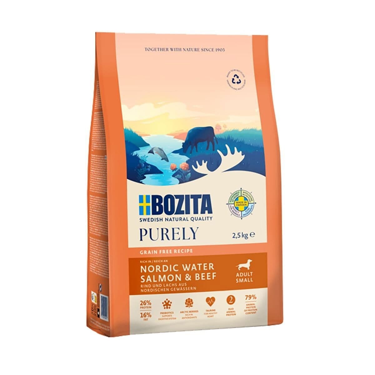 Bozita Dog Purely Adult Small Salmon & Beef 2,5 kg – Bozita