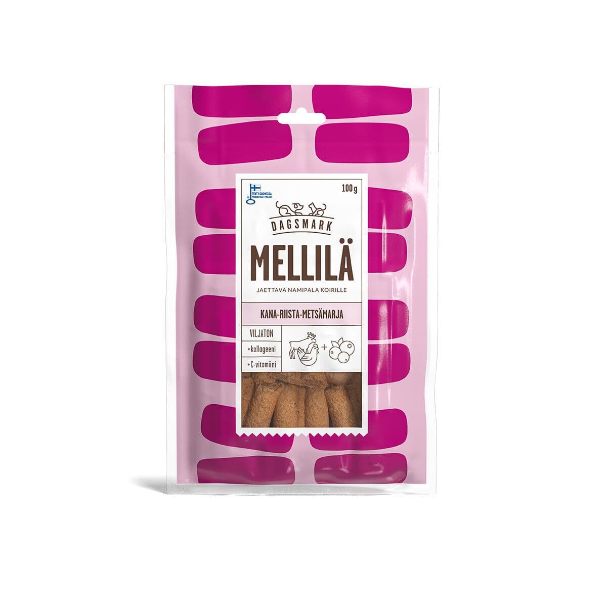 Dagsmark Mellilä kana-riista-metsämarjanami koiralle 100 g – Dagsmark